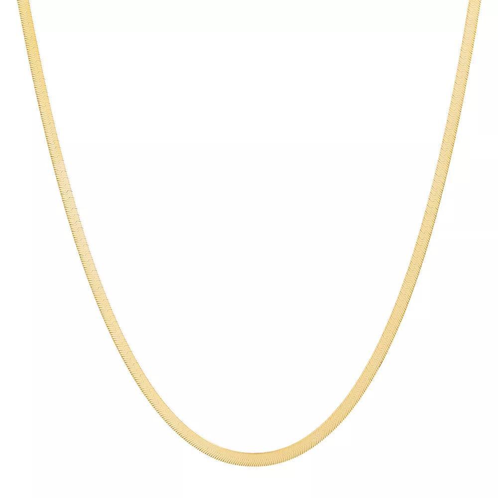 Everlasting Gold 10k Gold 3.4 mm Herringbone Chain Necklace, Womens Product Image