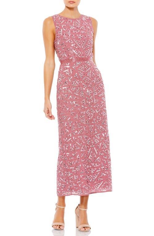 Womens Triangle Bead & Sequin Pattern Midi Sheath Dress Product Image