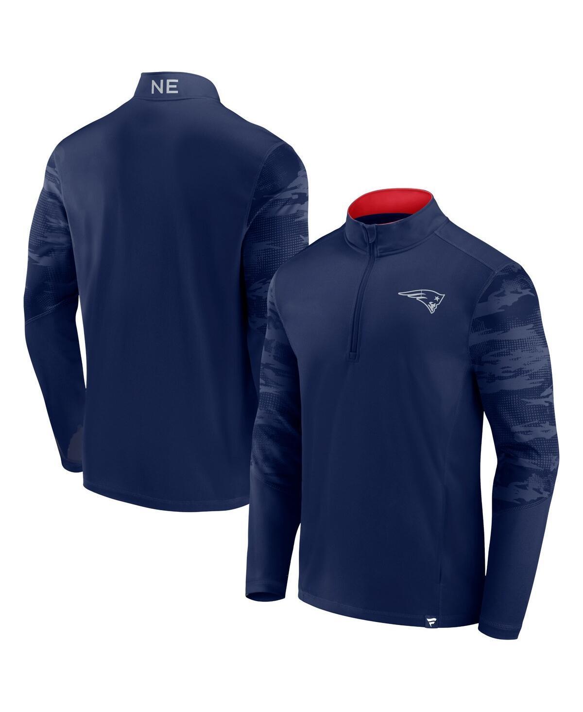 Men's Fanatics Branded College Navy Seattle Seahawks Ringer Quarter-Zip Jacket, Size: 3XL, Blue Product Image