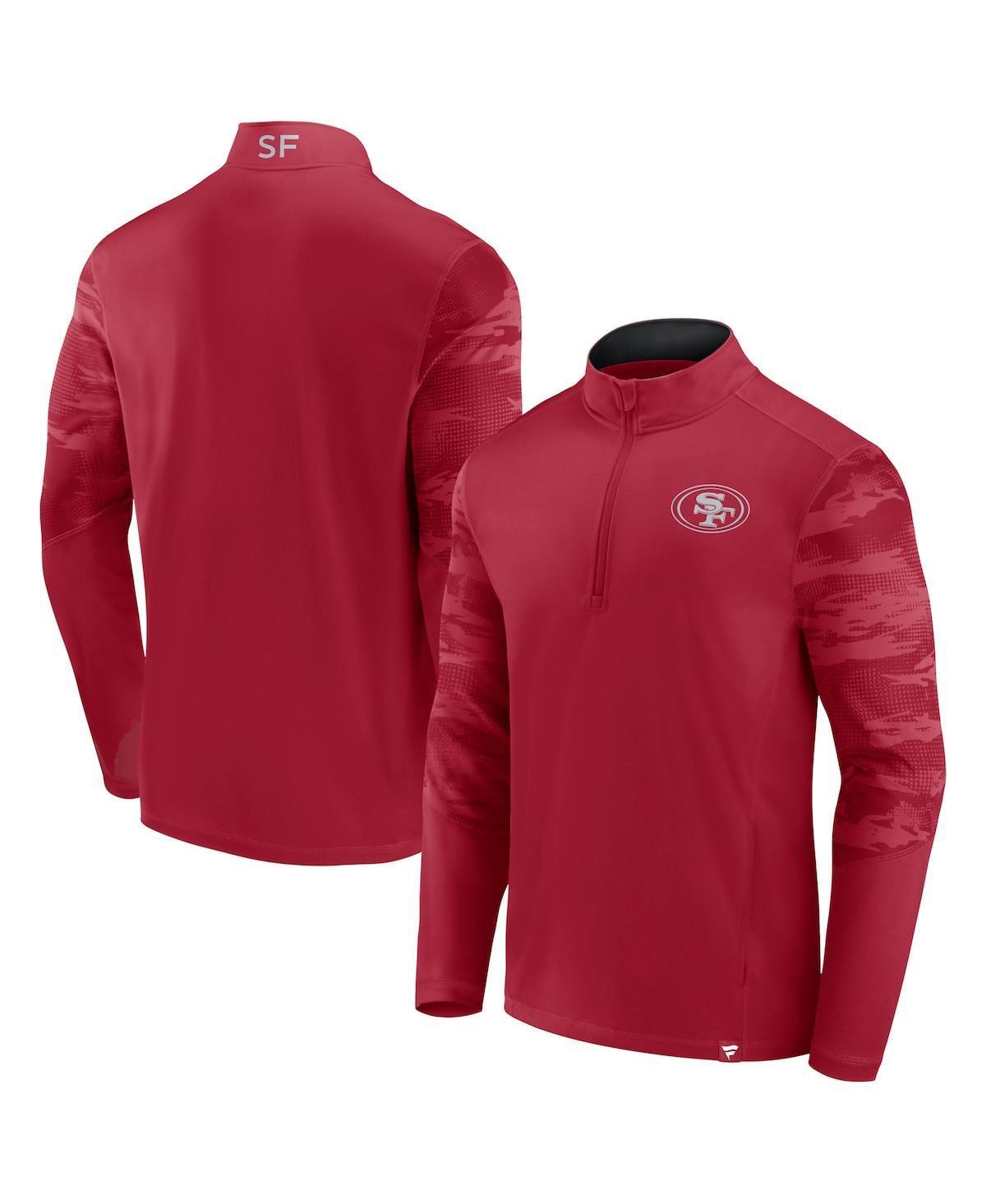 Men's Fanatics Branded Brown Cleveland Browns Ringer Quarter-Zip Jacket, Size: 5XL Product Image