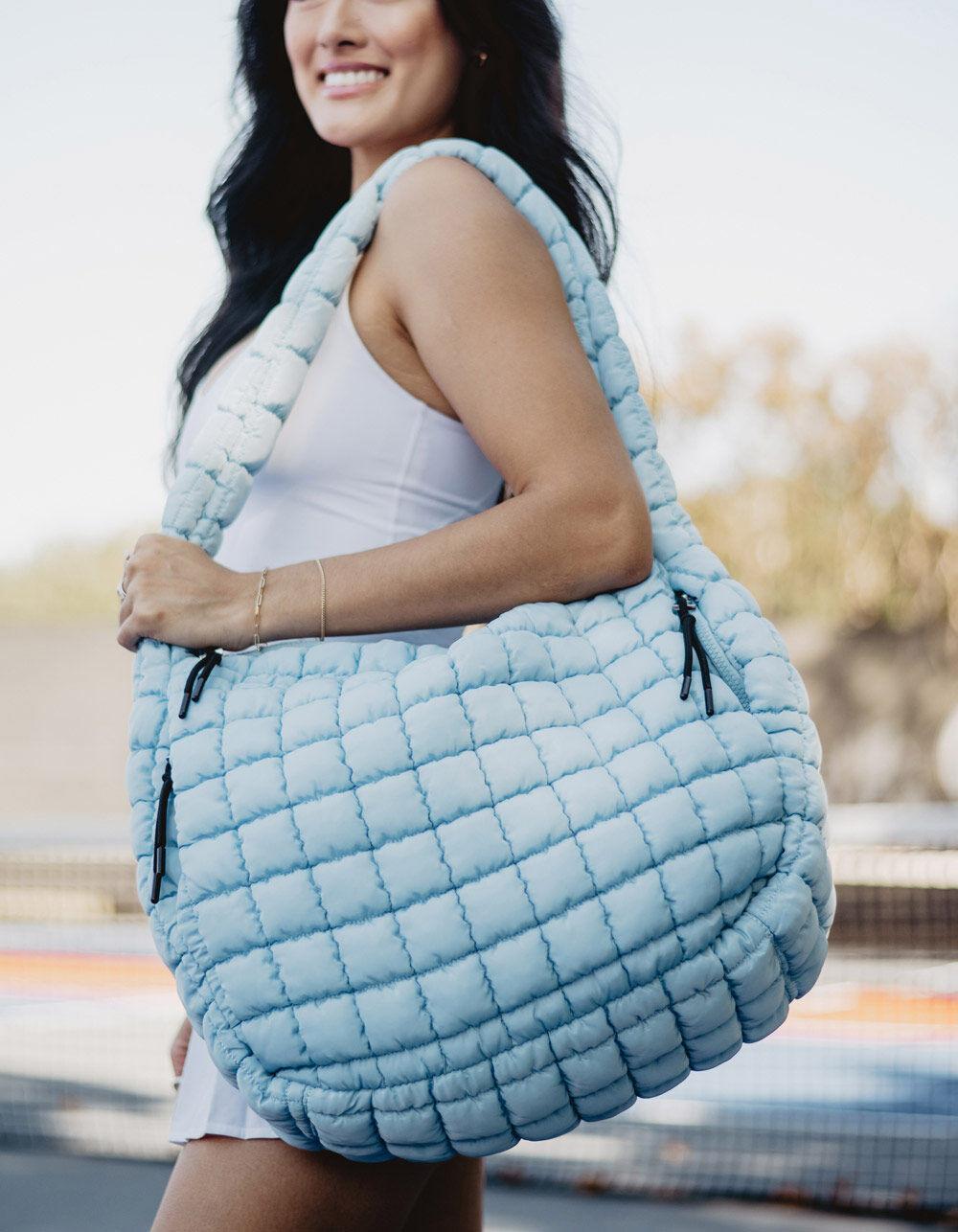 KATYDID Quilted Tote Bag - LIGHT BLUE Product Image