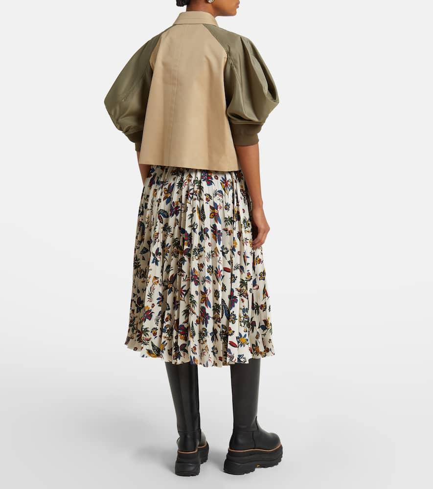 SACAI Paneled Cotton-blend Jacket In Beige Product Image