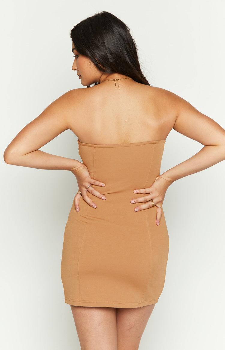 Charm Brown Mini Dress Product Image