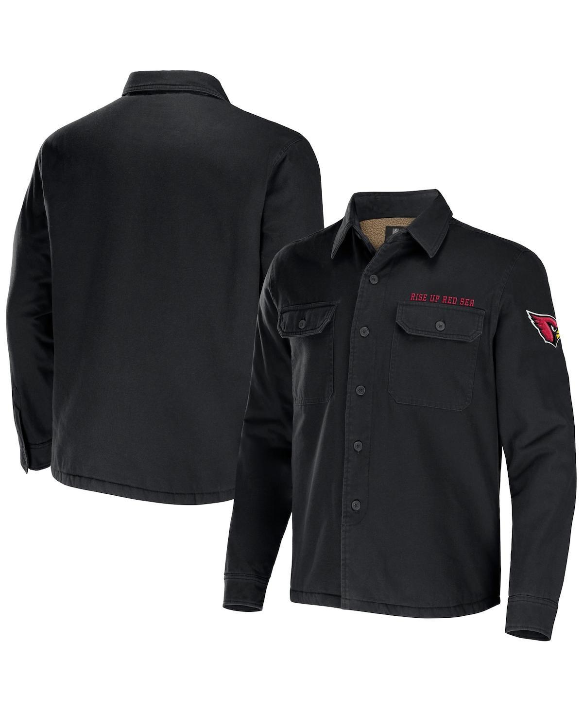 Men's NFL x Darius Rucker Collection by Fanatics Black Baltimore Ravens Canvas Button-Up Shirt Jacket, Size: XL Product Image