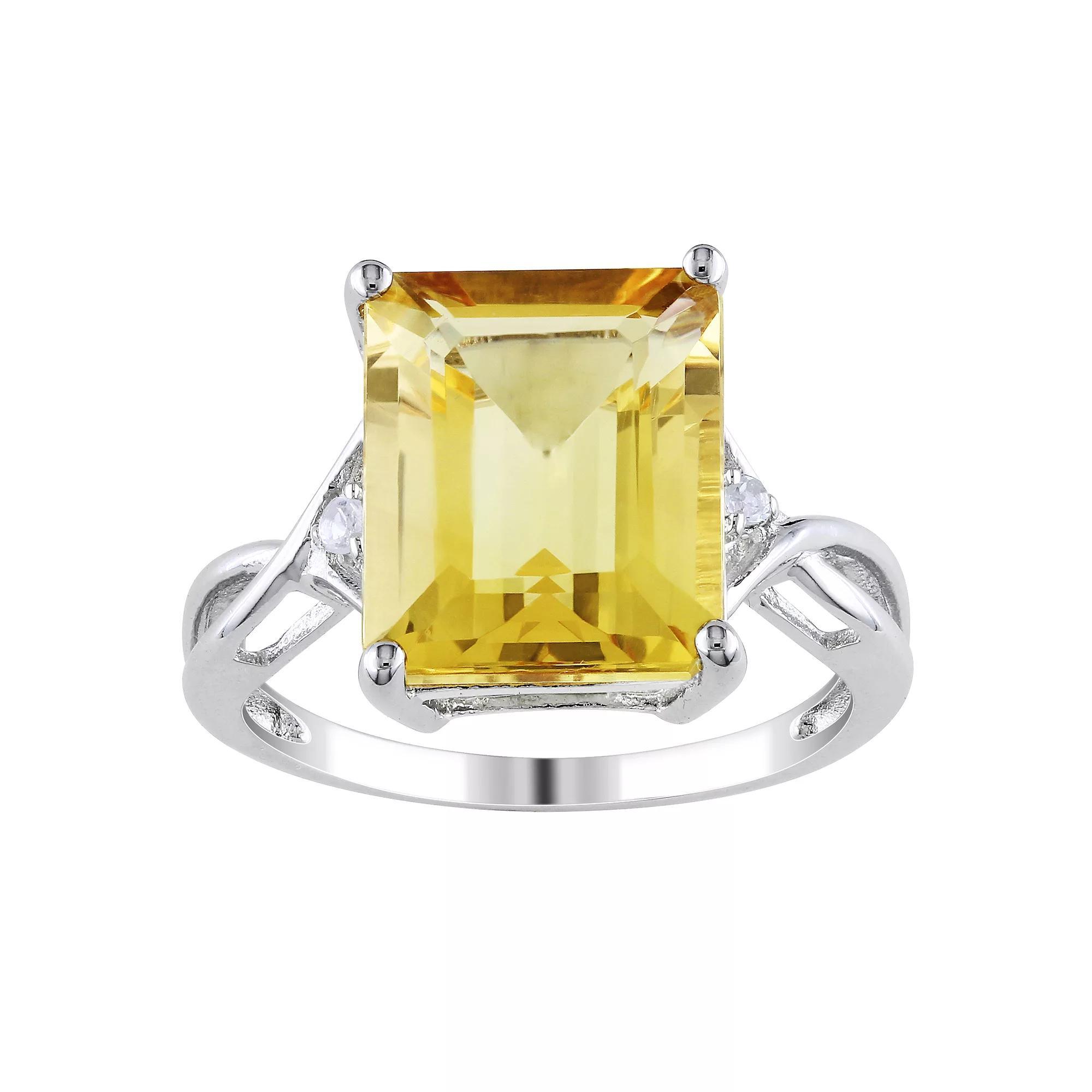 Stella Grace Sterling Silver Citrine & White Topaz Fashion Ring, Women's, Size: 5 Product Image