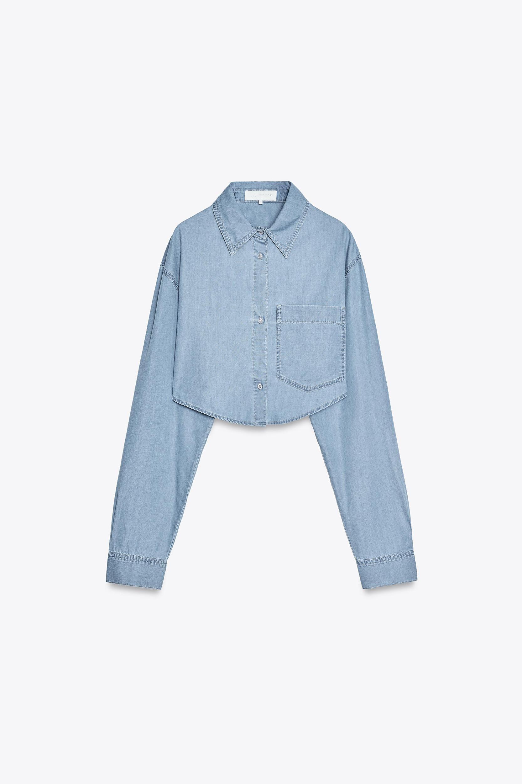 TRF CROP DENIM SHIRT Product Image