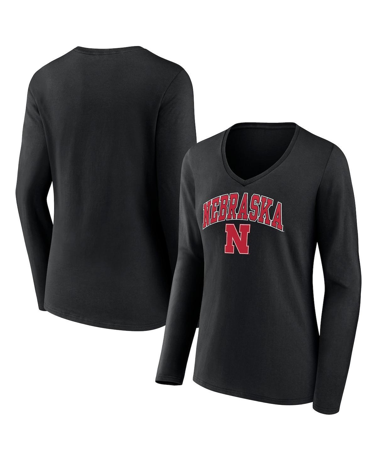 Womens Fanatics Branded Heather Charcoal Wisconsin Badgers Evergreen Campus Long Sleeve V-Neck T-Shirt Product Image