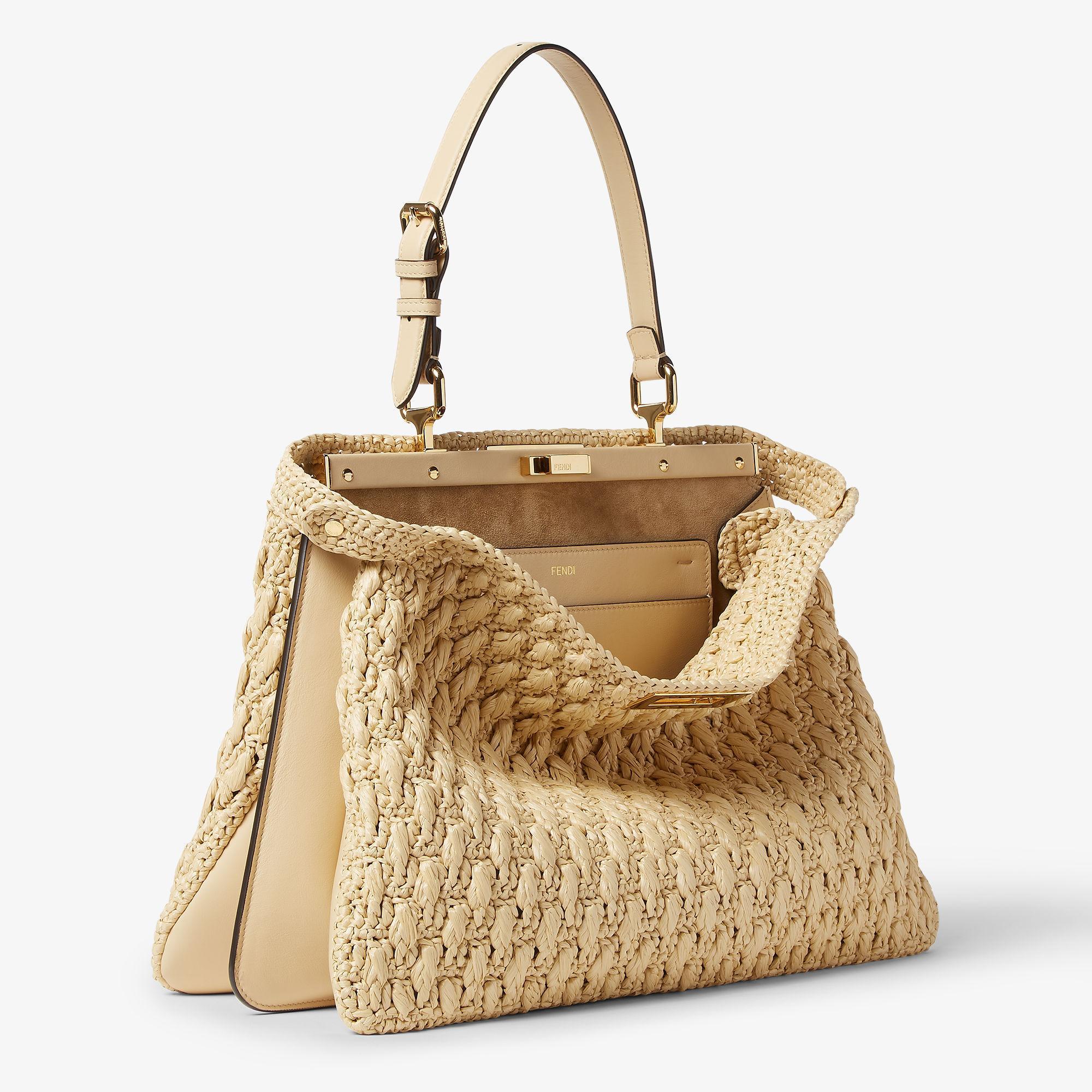 Peekaboo Soft LargeBeige viscose fibre crochet bag Product Image