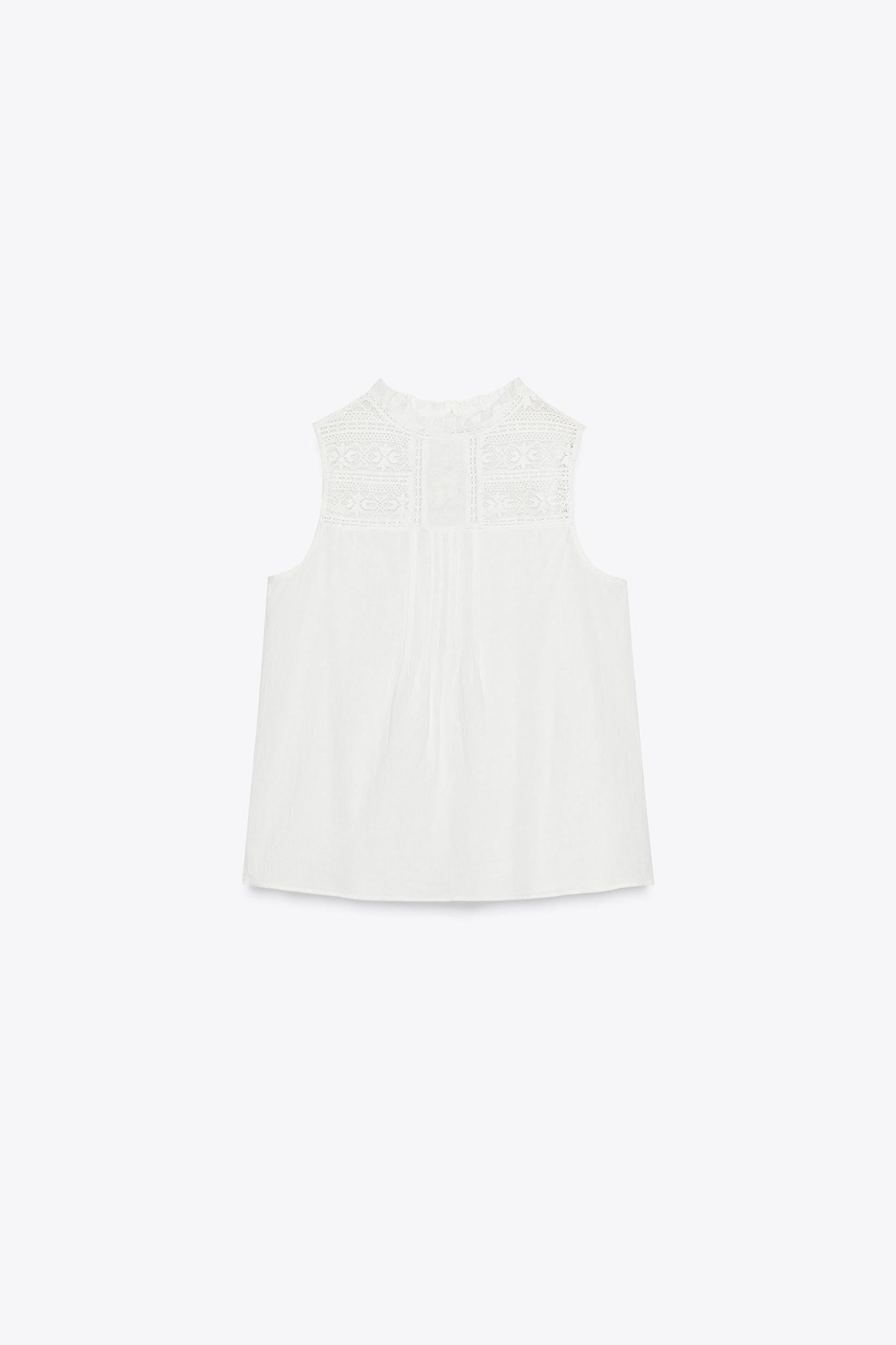 EMBROIDERED LADDER STITCH TOP Product Image