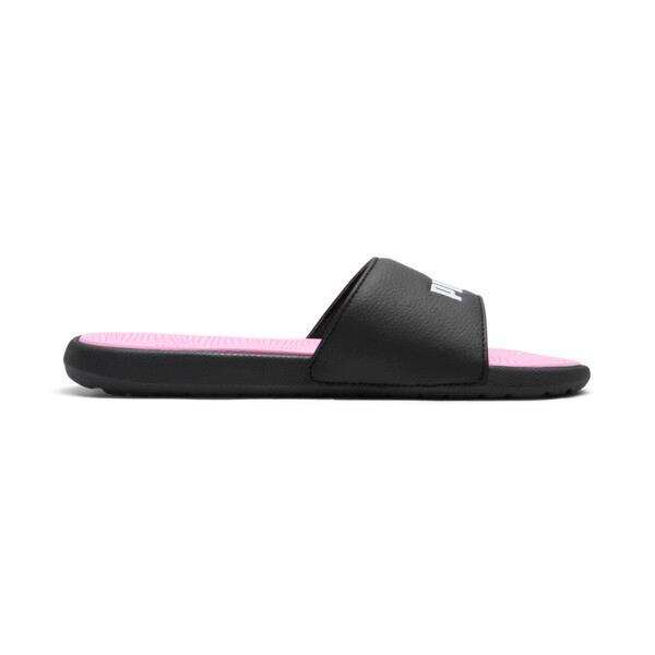 PUMA Cool Cat 2.0 Women's Slides in Black/White/Pale Pink Product Image