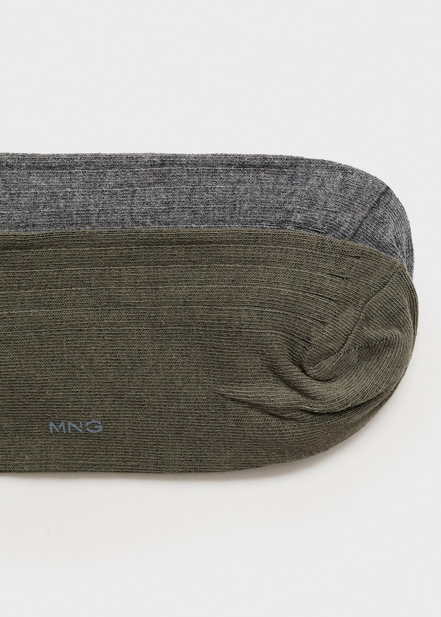 Pack of 2 ribbed cotton socks - Men | MANGO USA Product Image