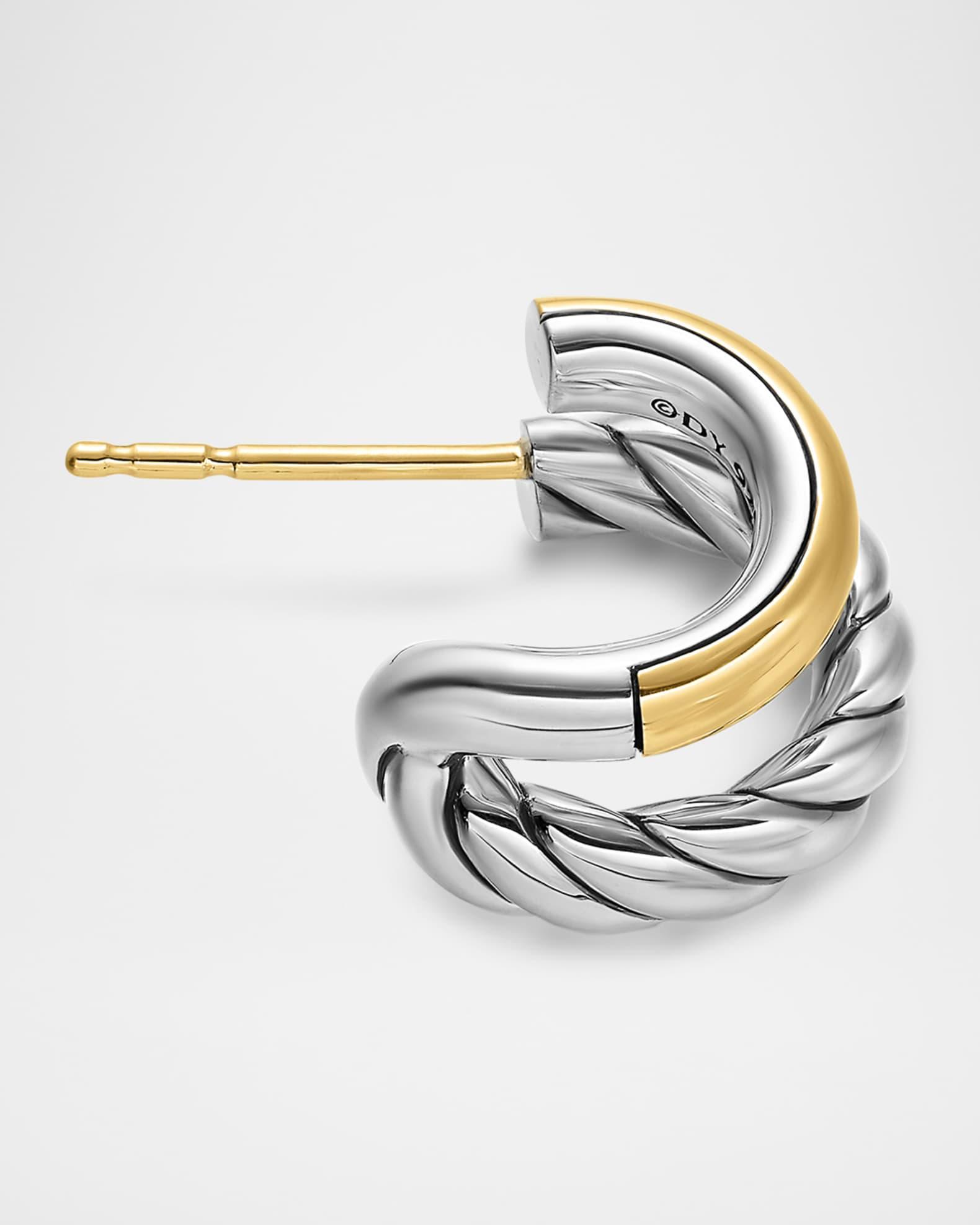 Cable Bracelet with Gemstone in Silver with 18K Gold, 4mm Product Image