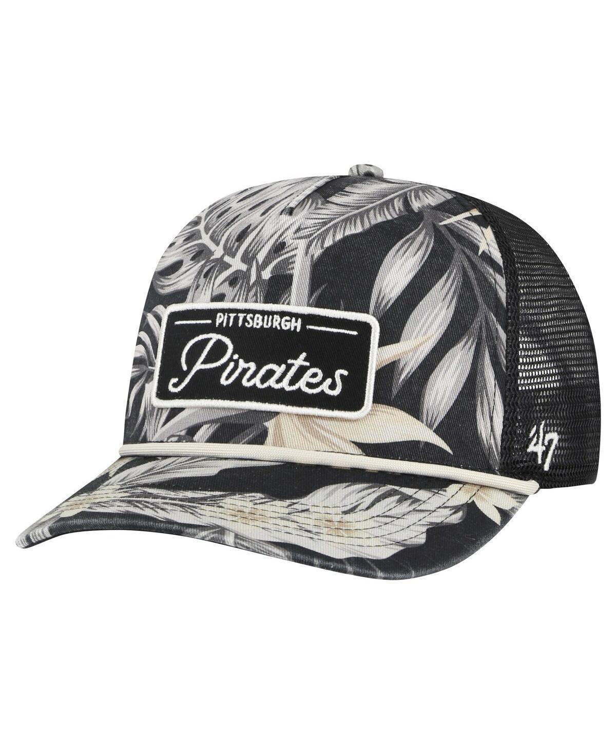 Men's '47 Black Pittsburgh Pirates Tropicalia Trucker Hitch Adjustable Hat Product Image