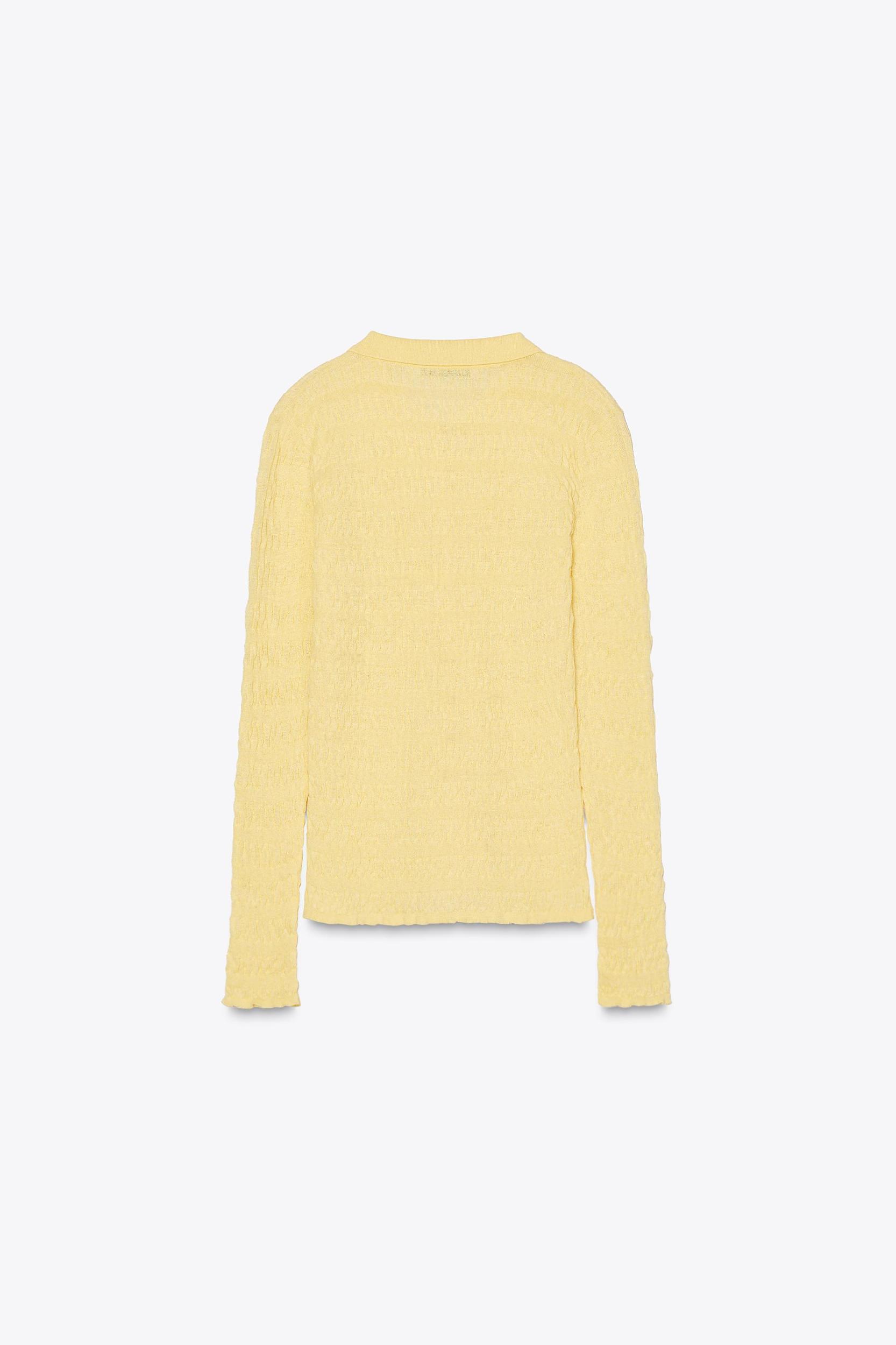 TEXTURED KNIT POLO TOP Product Image