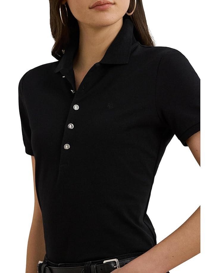 Women's Lauren Ralph Lauren Petite Piqué Polo Shirt Product Image