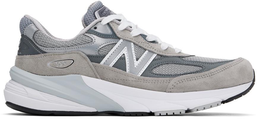 NEW BALANCE Grey Low Top Sneakers With Logo Detail In Suede And Tech Fabric Man Product Image