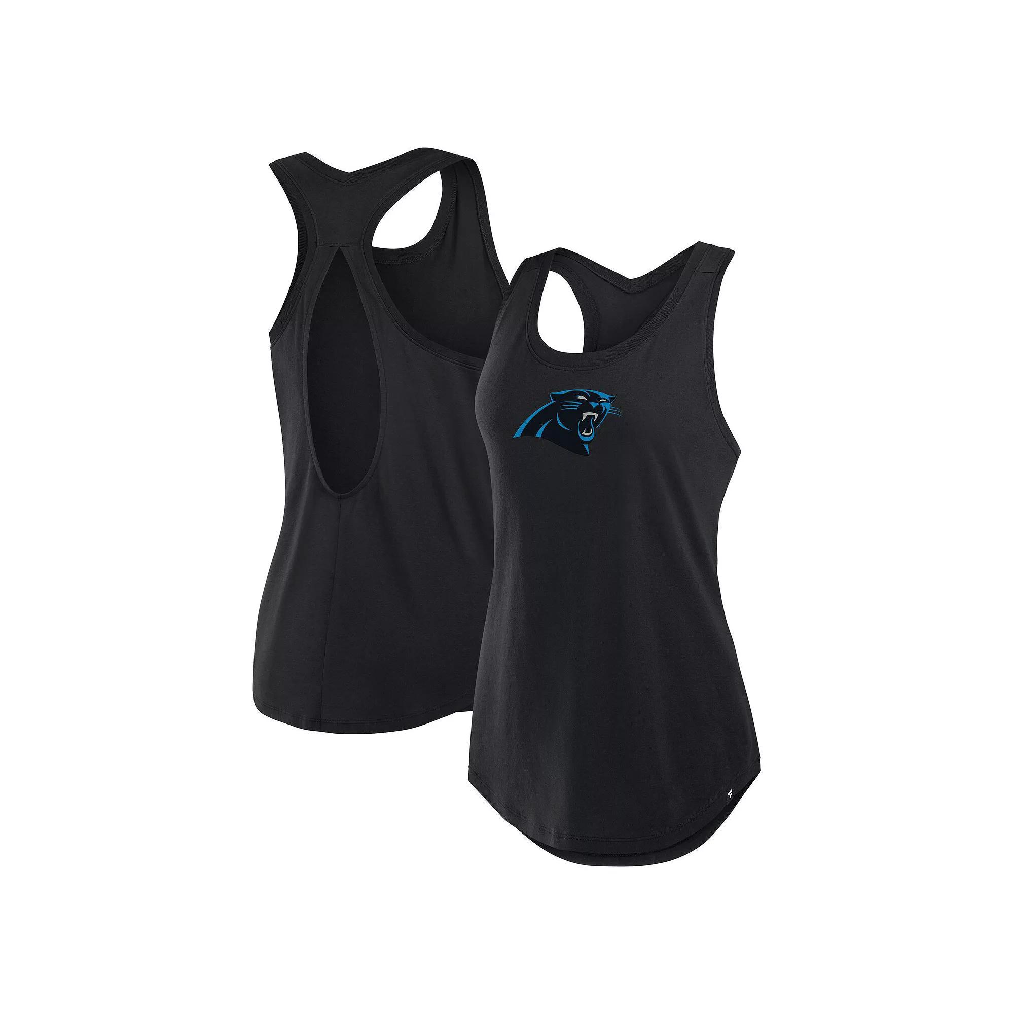 Women's Fanatics Black Carolina Panthers Iron Fan Tank Top, Size: Medium Product Image