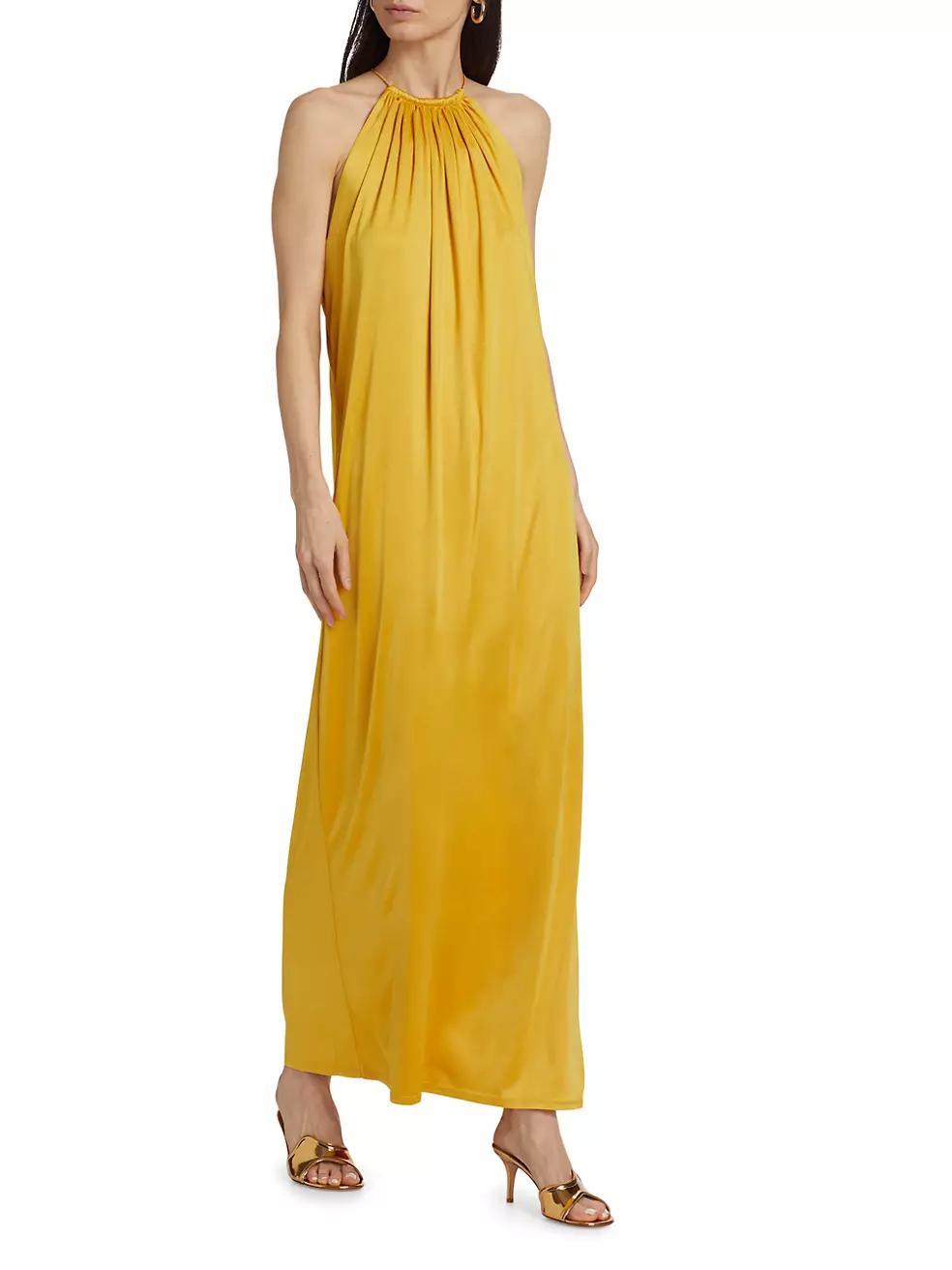Estere Satin Halter Maxi Dress Product Image