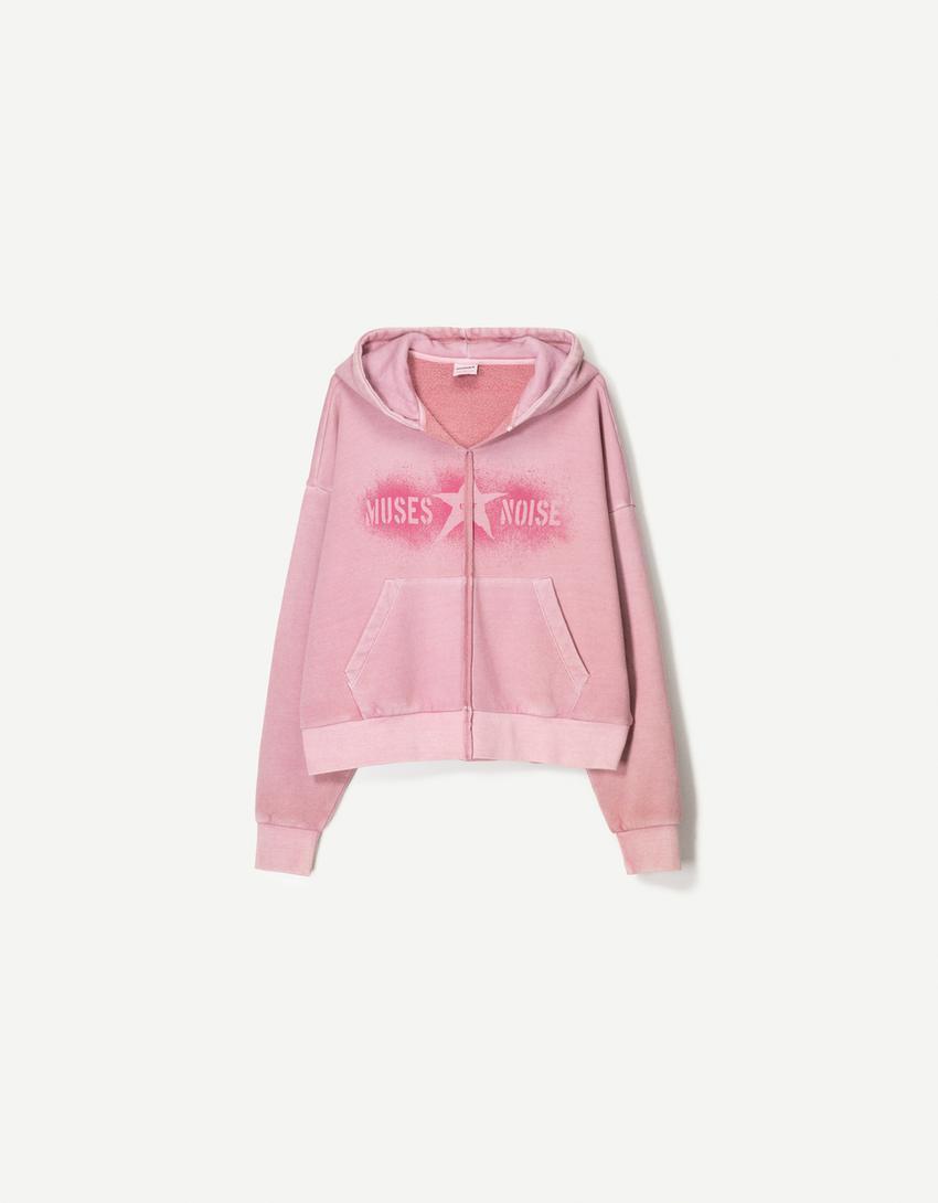 Cropped printed hoodie Product Image