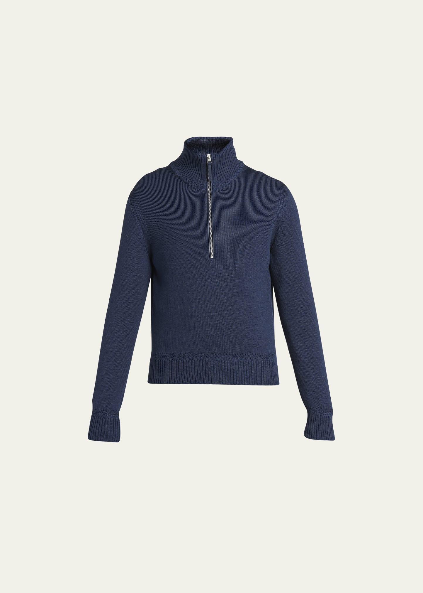 Mens Wool-Silk Half-Zip Sweater Product Image
