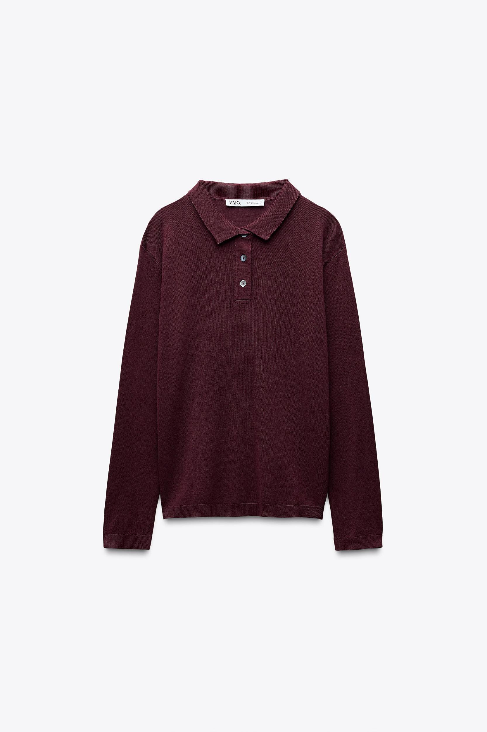 BASIC KNIT POLO TOP Product Image