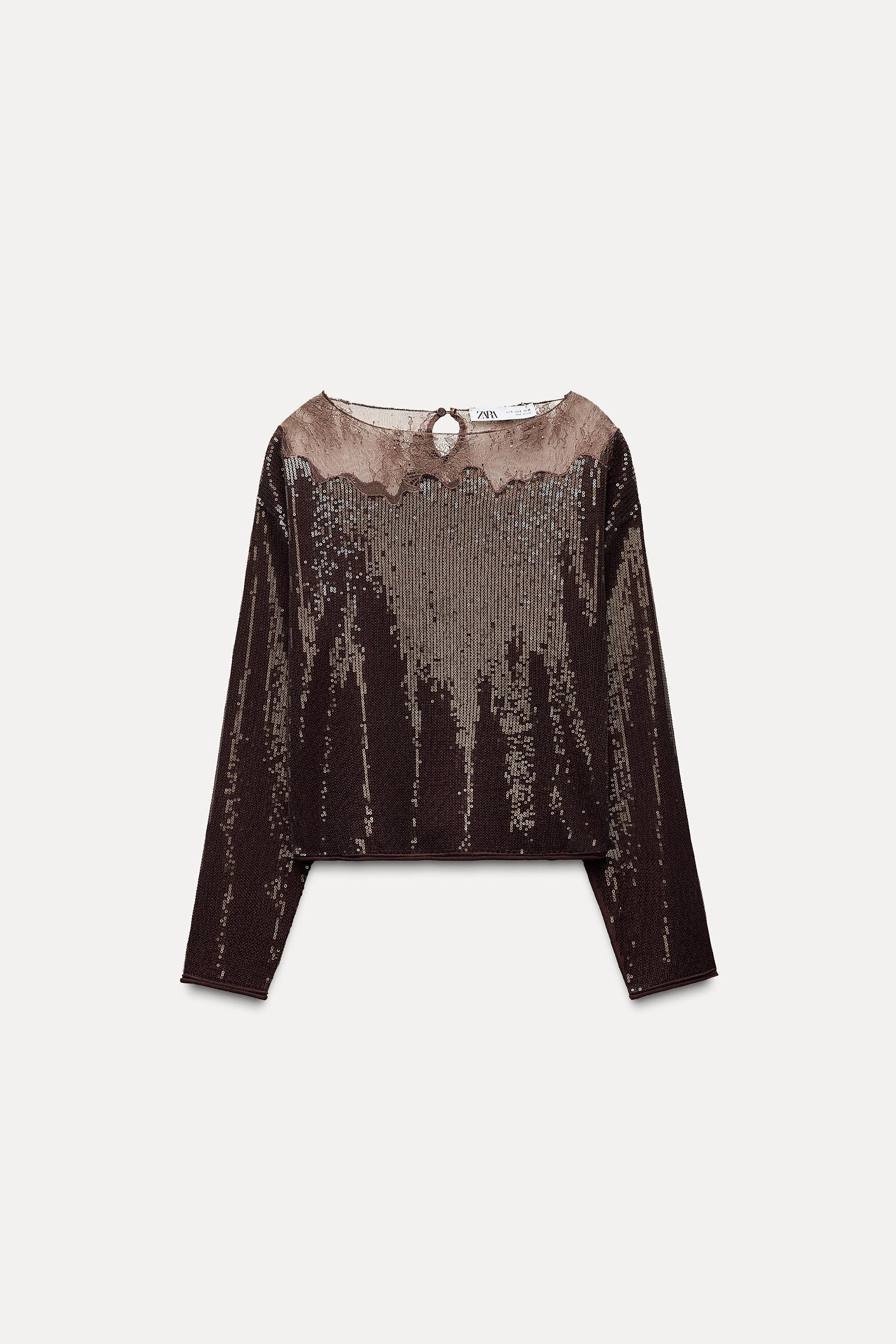 SEQUIN LACE MIDI SKIRT Product Image