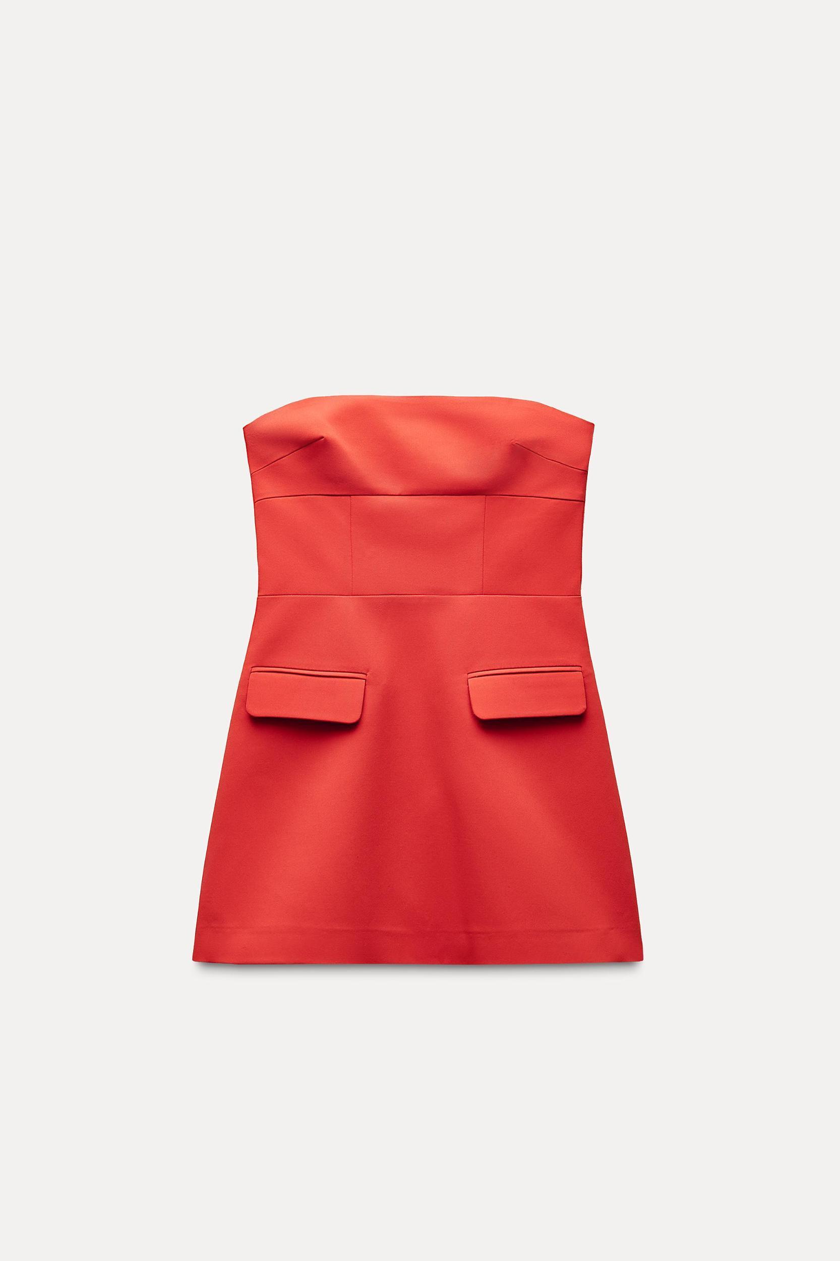STRAPLESS LAPEL DRESS Product Image