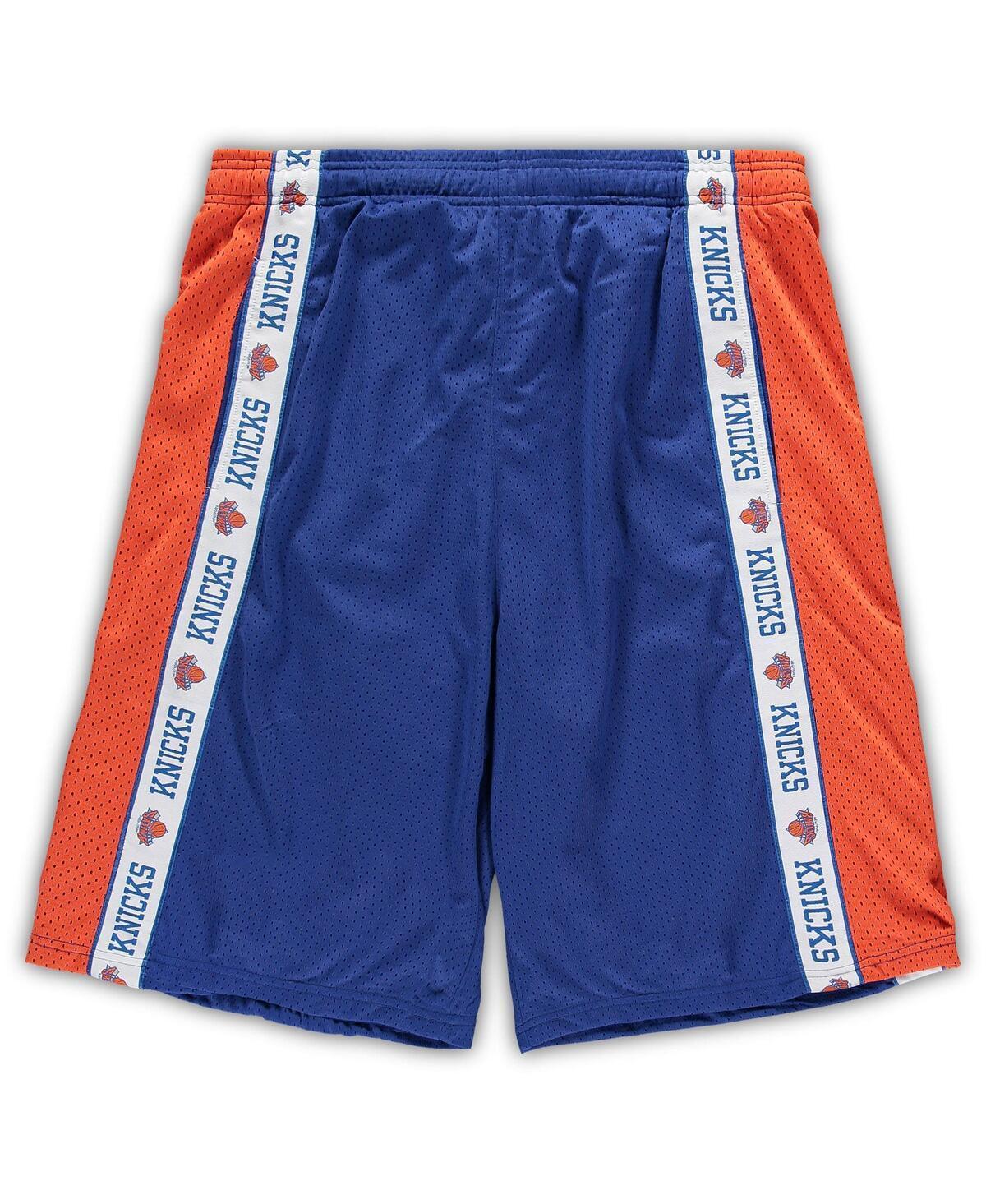 Men's Fanatics Branded Royal/Orange New York Knicks Big & Tall Tape Mesh Shorts, Size: XLT, Blue Product Image