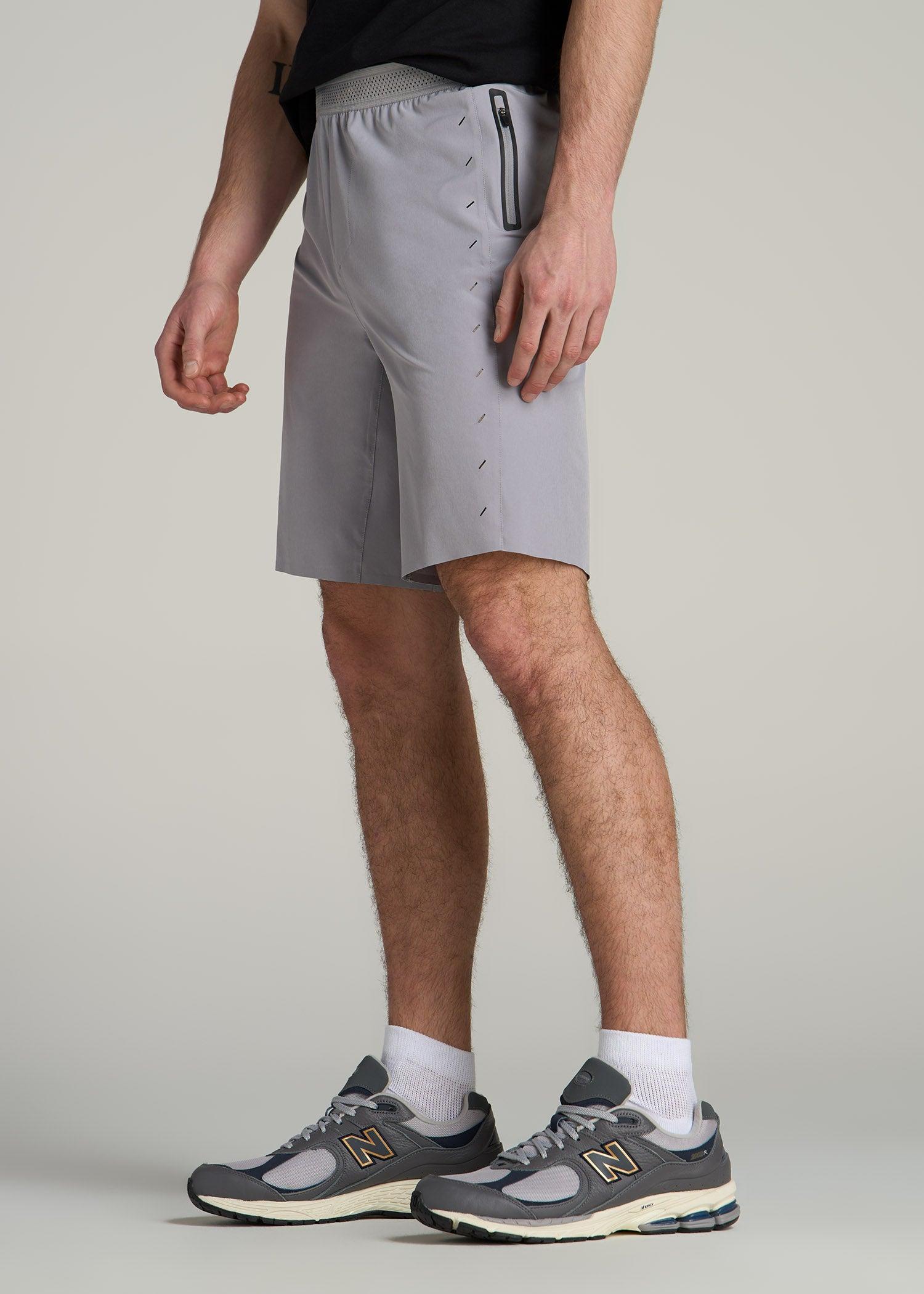 Featherweight Perforated Training Shorts for Tall Men in Black Camo Product Image