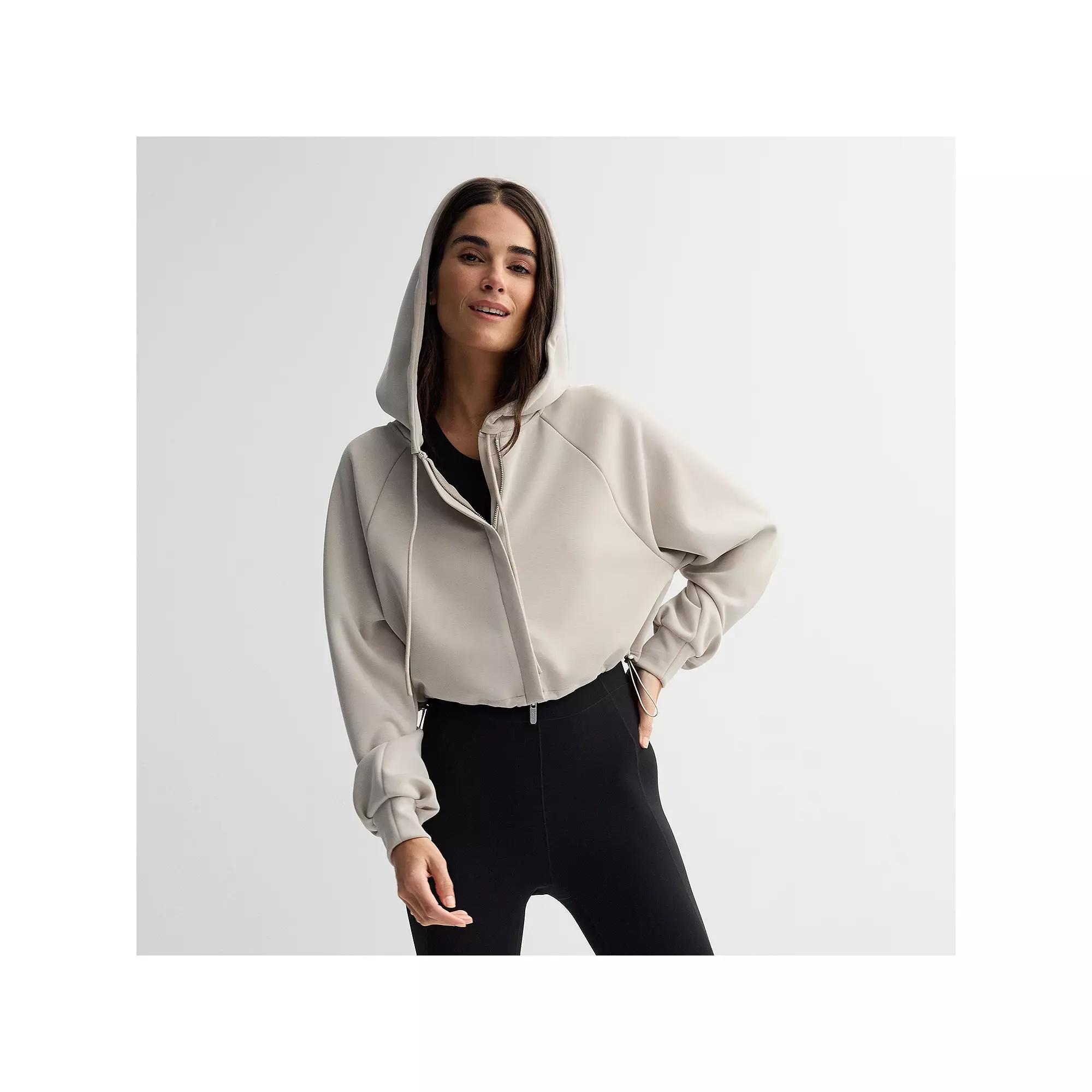 Womens FLX Solace Cropped Zip-Up Hoodie Brown Trap Product Image