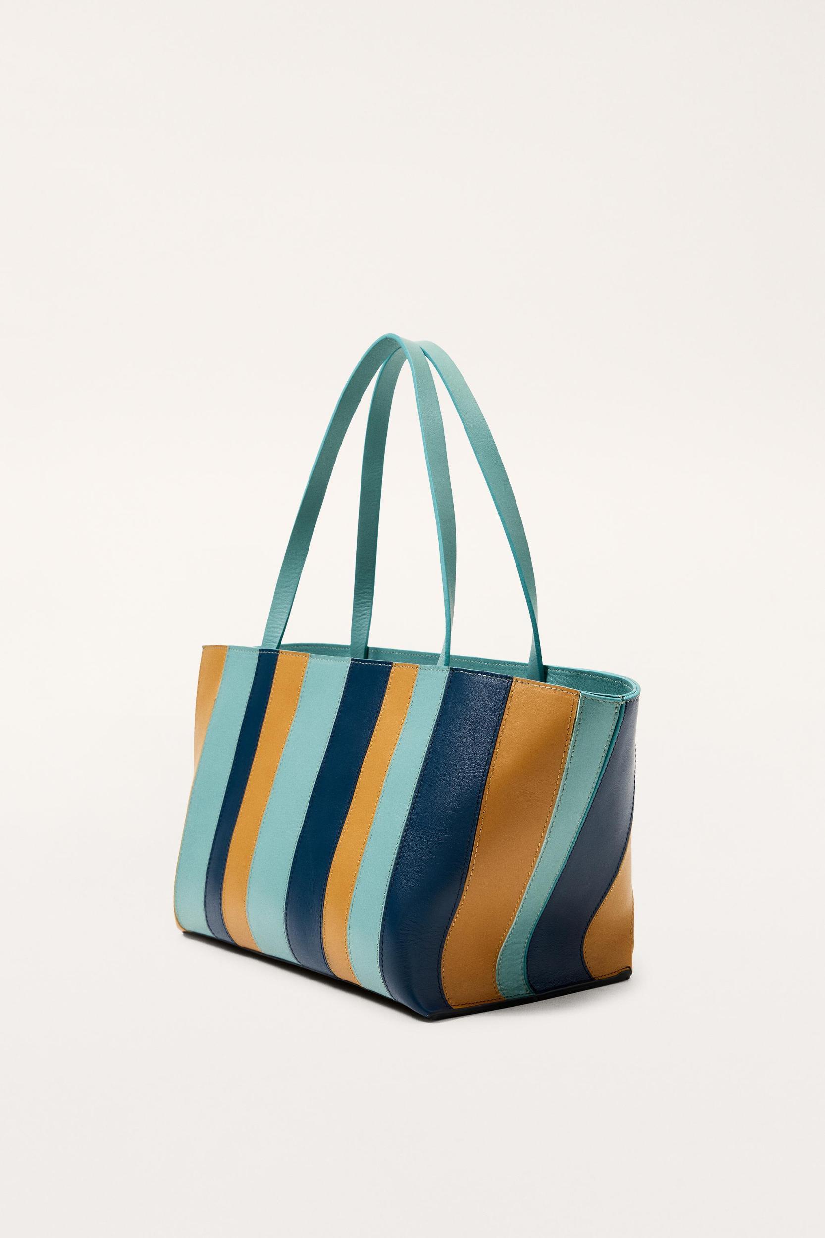 LIMITED EDITION STRIPED LEATHER SHOPPER Product Image