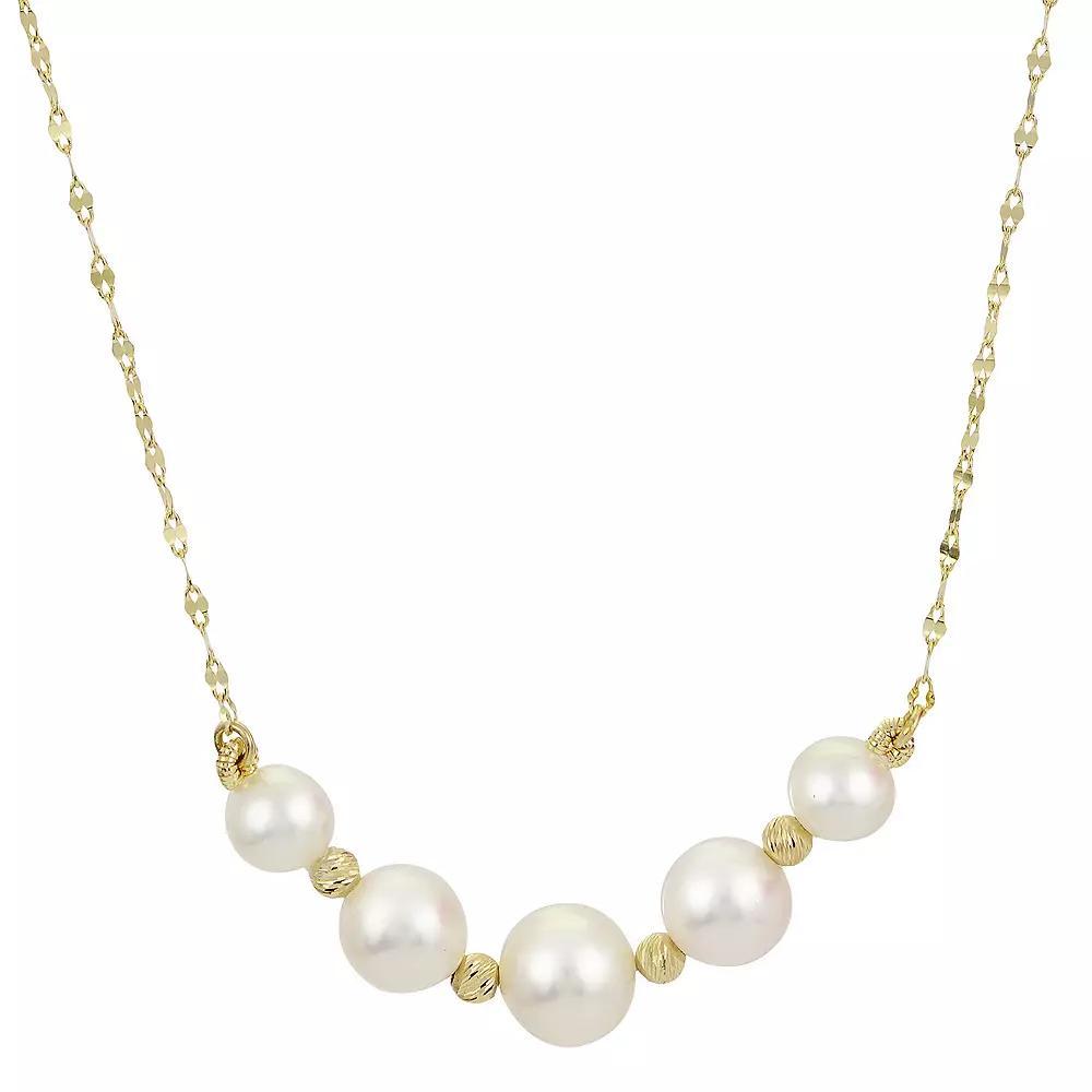 PearLustre by Imperial 14Kt Gold Freshwater Cultured Pearl & Brilliance Bead Necklace, Womens 14k Gold Product Image
