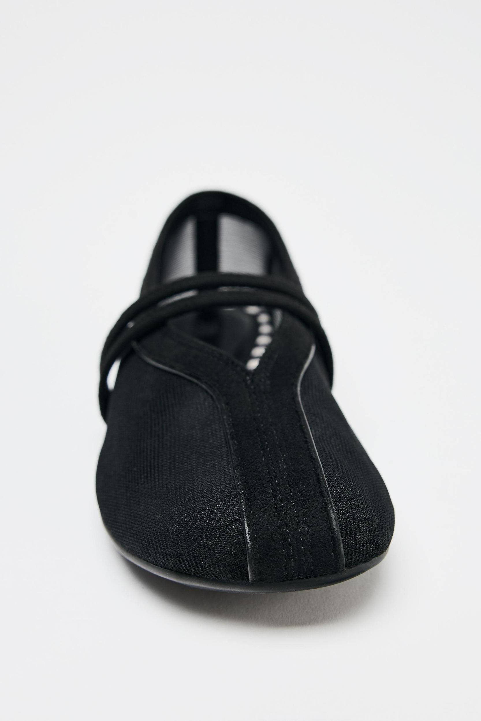 DOUBLE STRAP MESH BALLET FLATS Product Image
