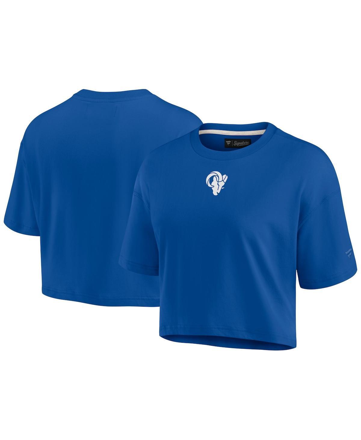 Women's Fanatics Signature Navy Denver Broncos Super Soft Short Sleeve Cropped T-Shirt, Size: XL, Blue Product Image
