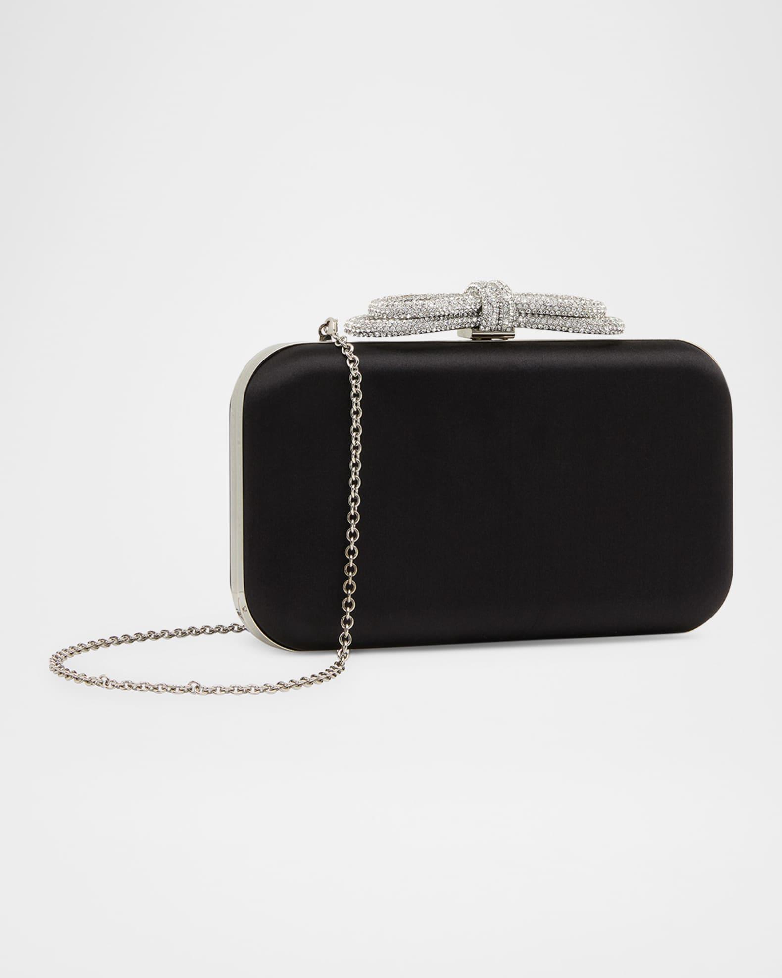 Double Bow Satin Clutch Bag Product Image