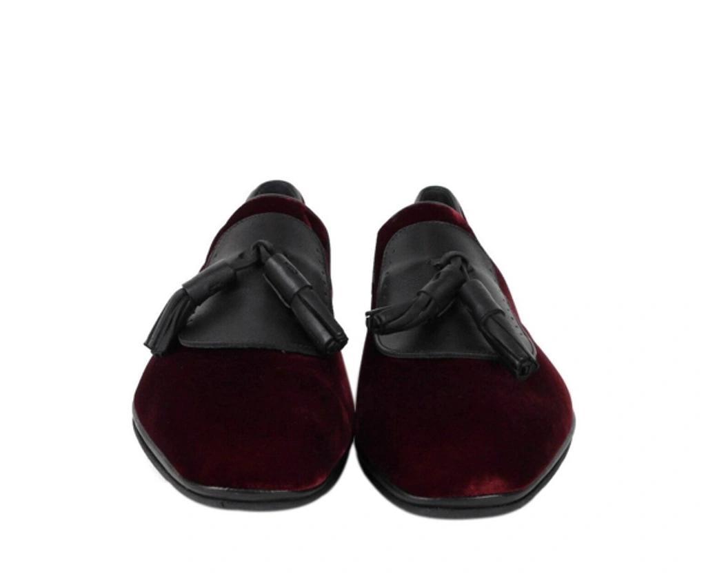 FERRAGAMO Men's Velvet Tassel Loafer In Dark Red Product Image