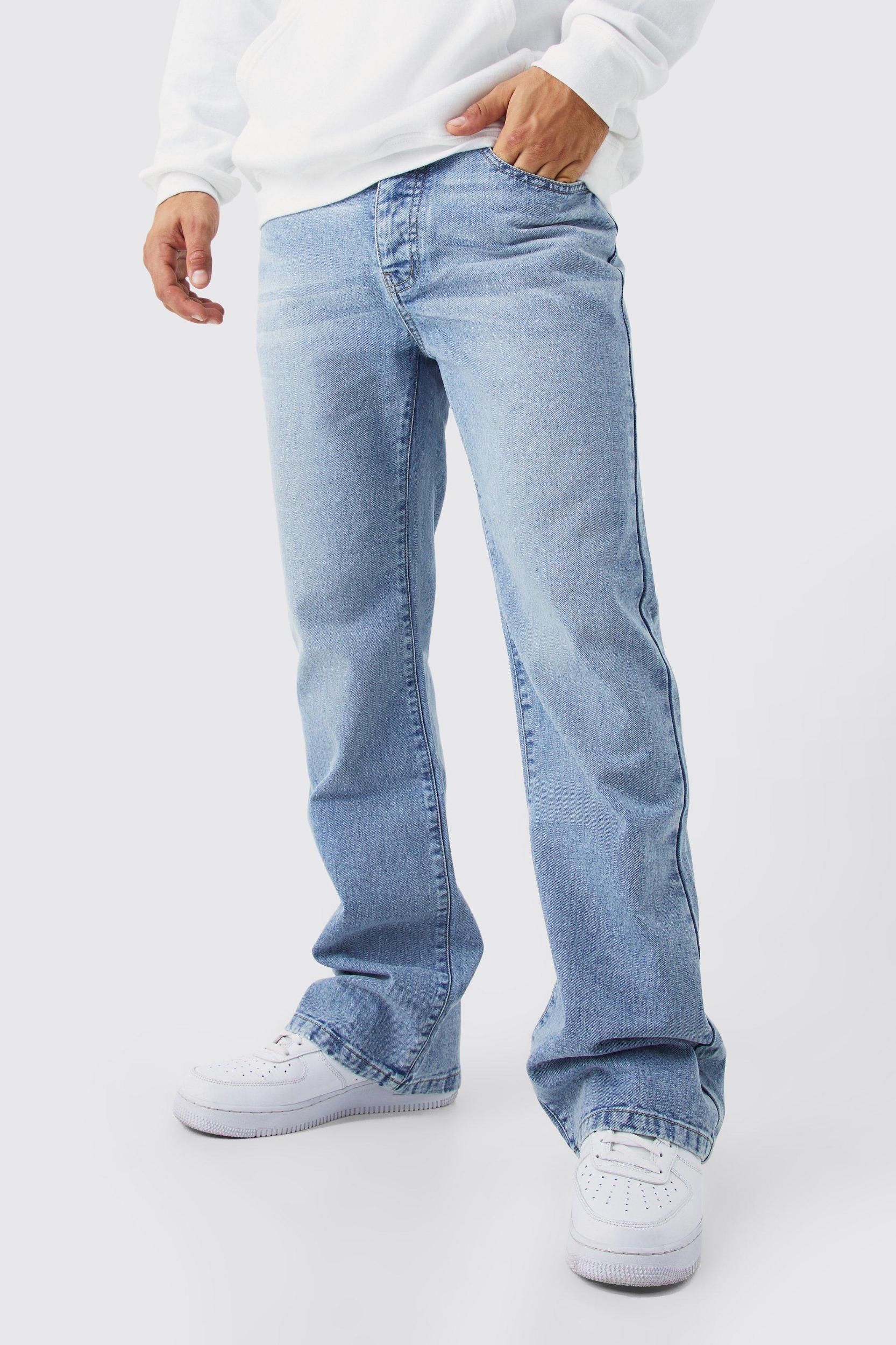 Mens Relaxed Rigid Flare Jean - Blue Product Image