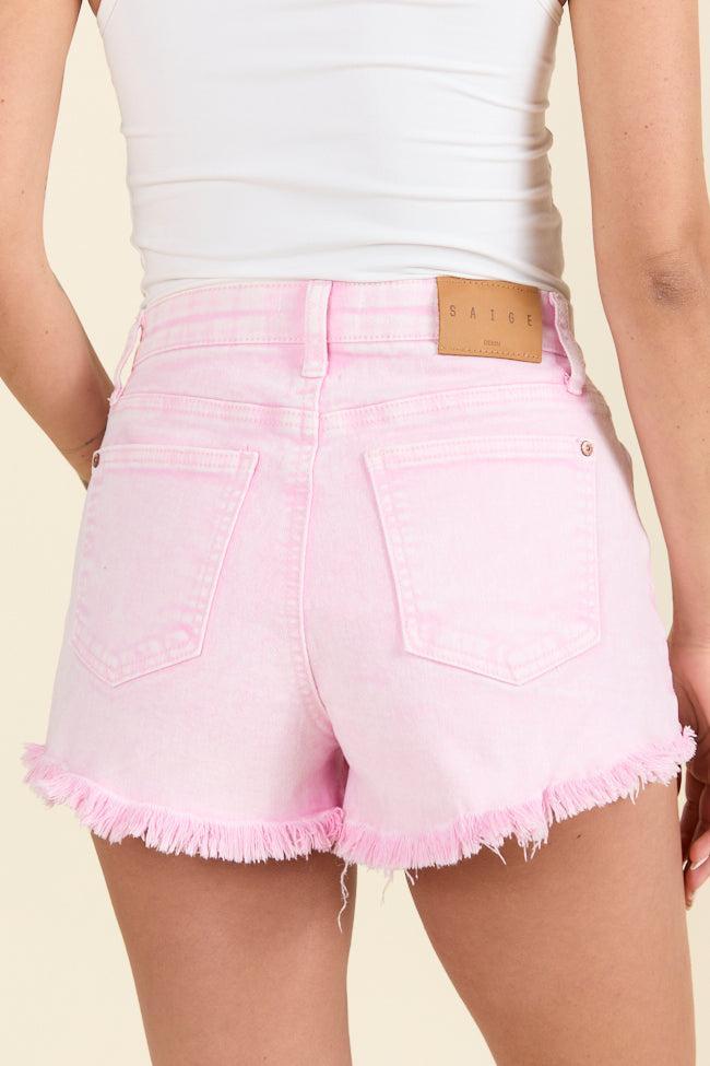 Close Connections Pink Denim Shorts Product Image