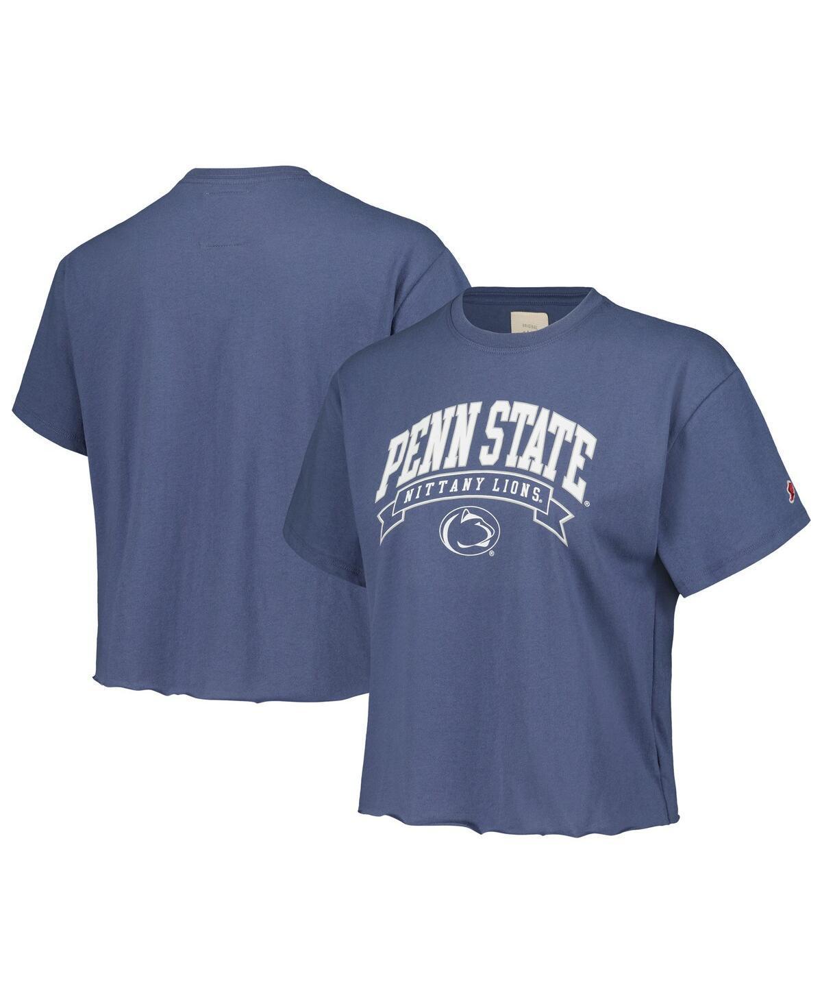 Womens League Collegiate Wear Penn State Nittany Lions Banner Clothesline Cropped T-Shirt Blue Product Image