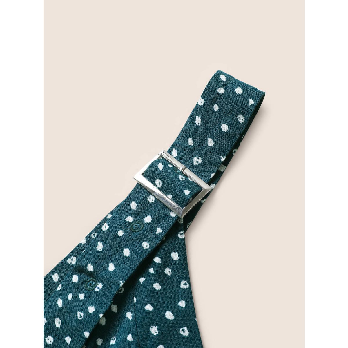 Plus Size Teal Polka Dot U Neck Wide Leg Jumpsuit Women Resort Sleeveless U-neck Vacation Loose Jumpsuits BloomChic 18-20/2X Product Image