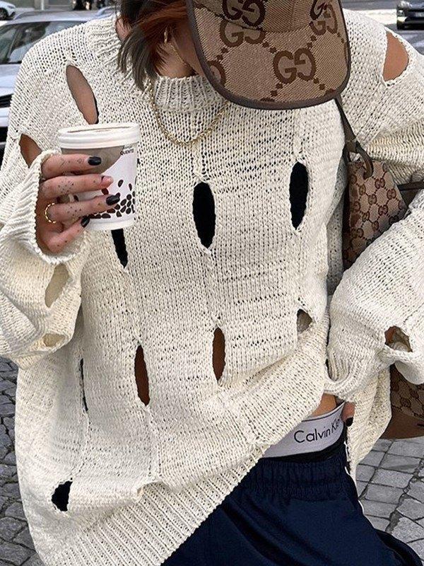 Cutout Long Sleeve Knit Top Product Image