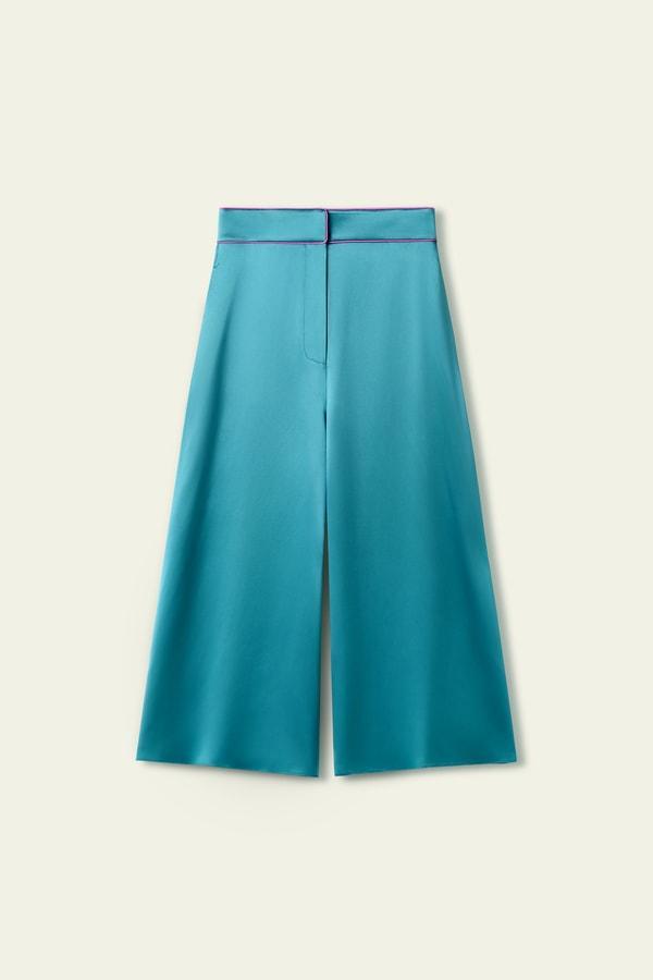 Contrast-Trimmed Silk Culottes Product Image