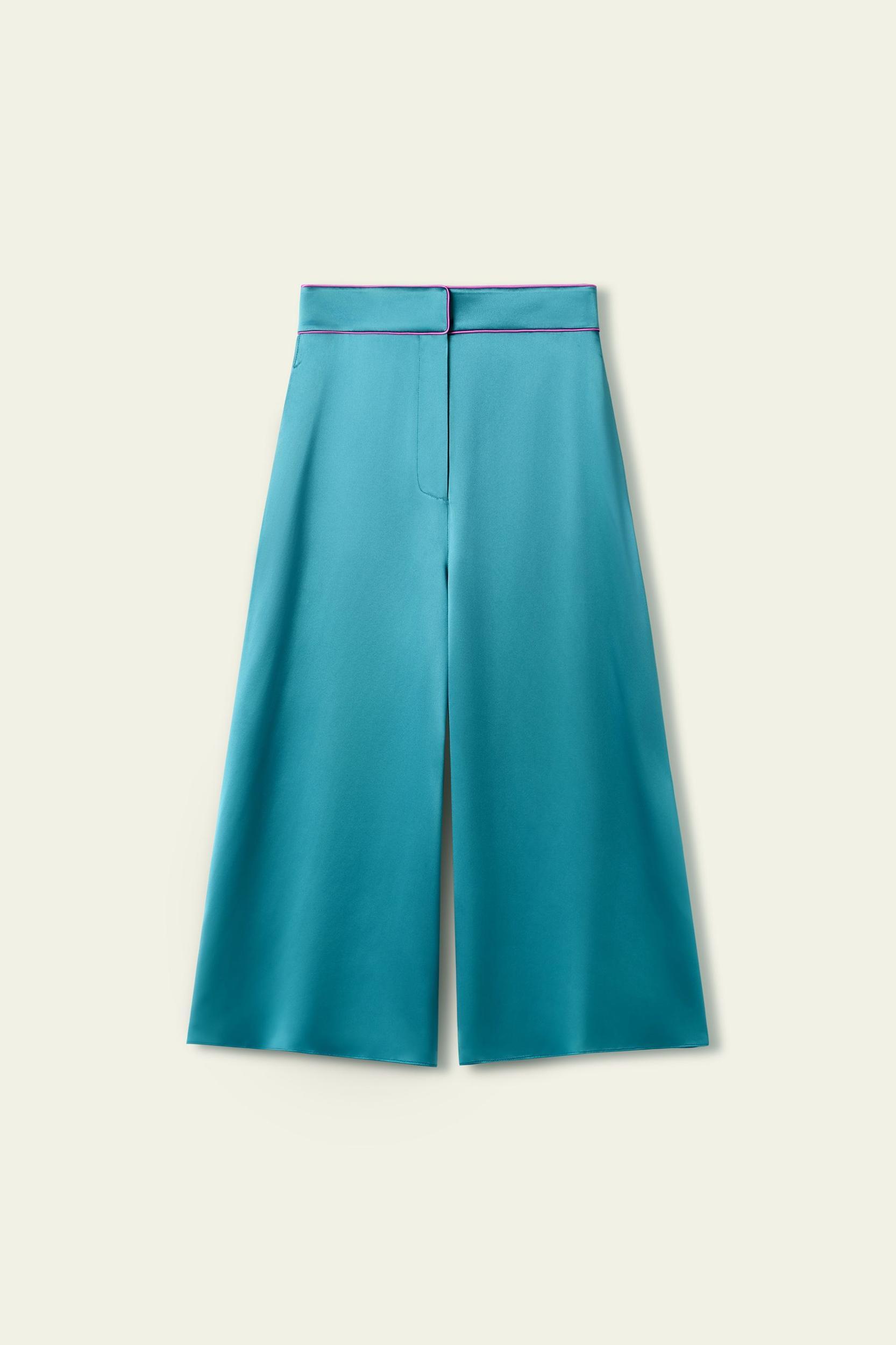 Contrast-Trimmed Silk Culottes Product Image