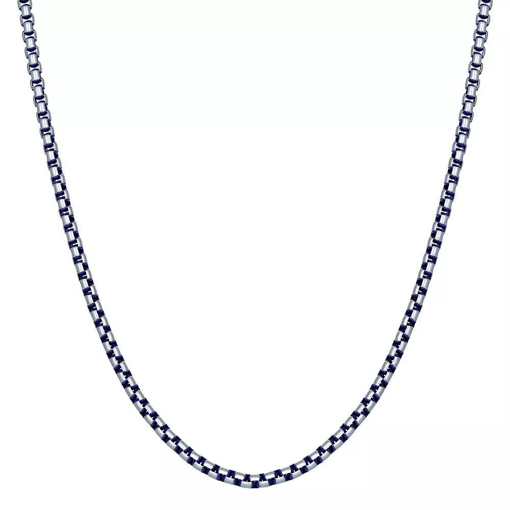 Men's LYNX Purple Stainless Steel Round Box Chain Necklace, Size: 18", Purple Tone Product Image