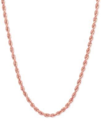 14k Rose Gold Diamond-Cut Rope Chain 18 Necklace (2-1/2mm) Product Image