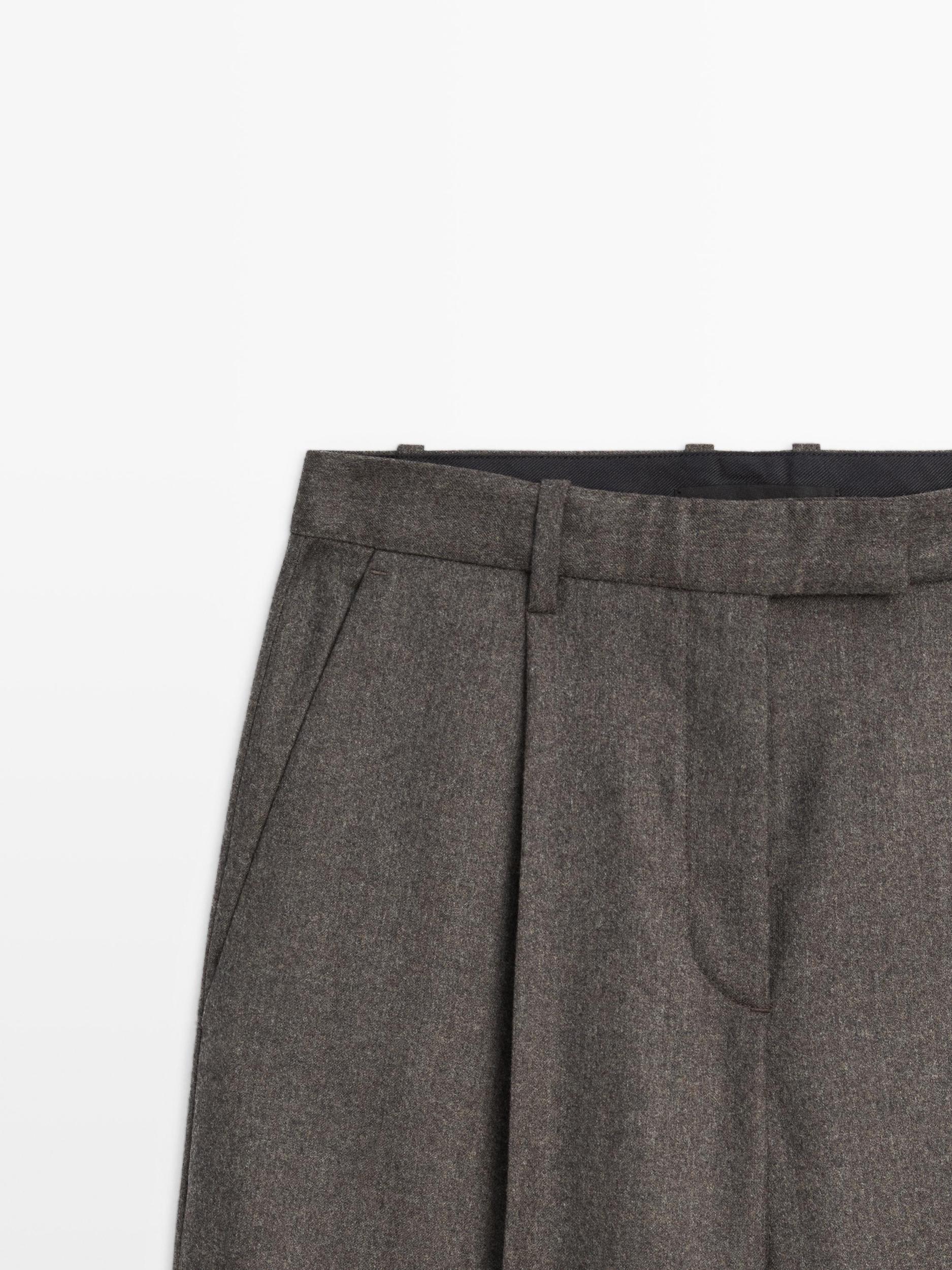 100% wool melange suit trousers Product Image
