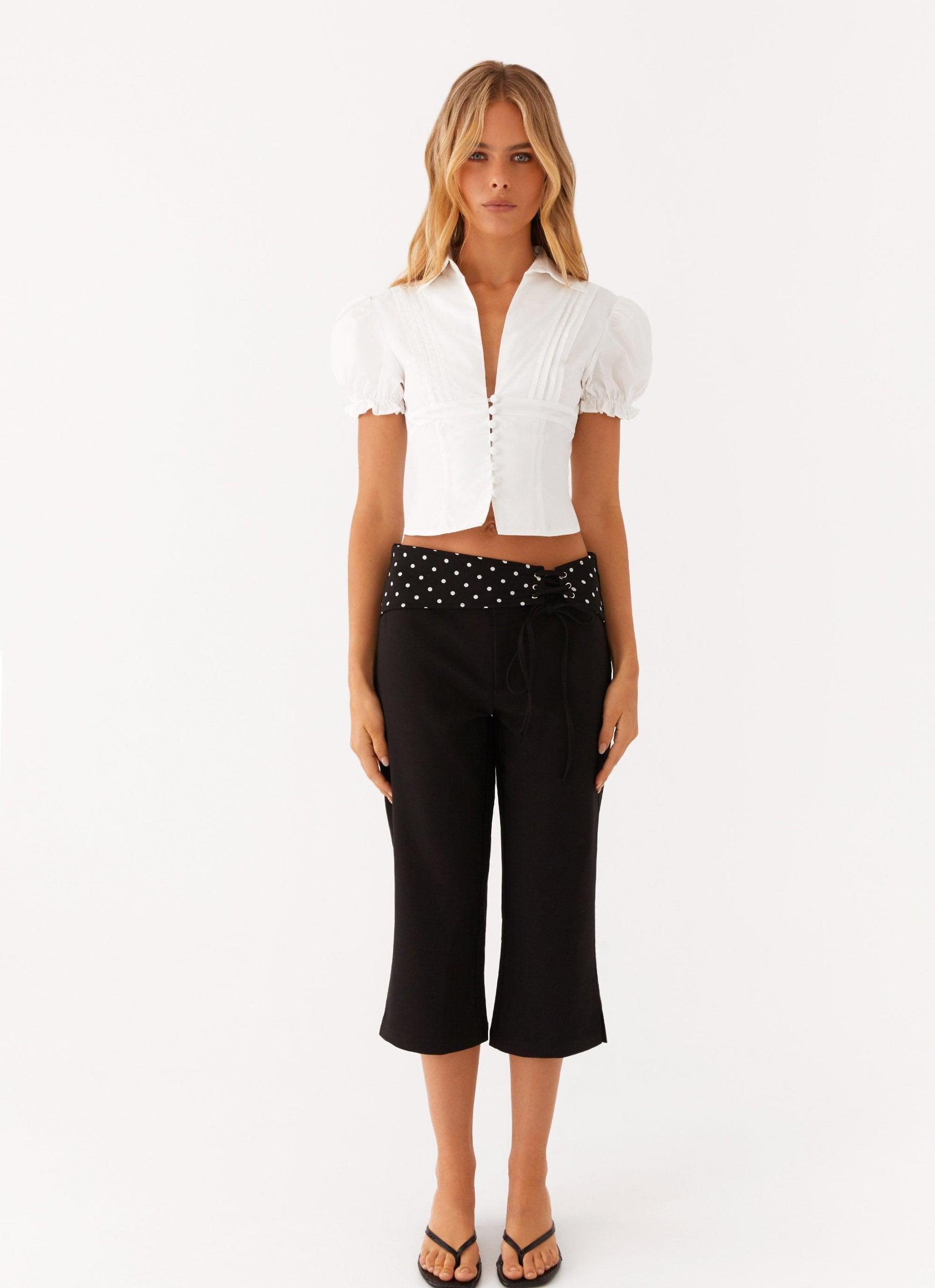 Gloria Button Up Shirt - White Product Image