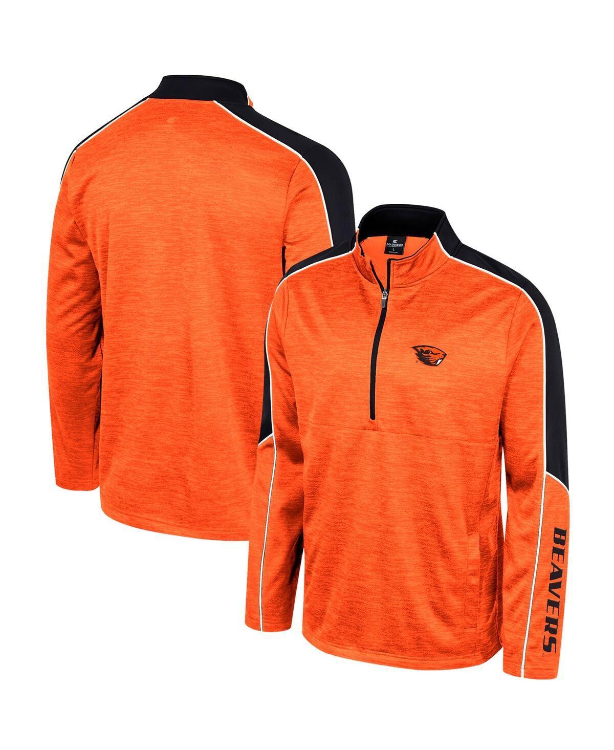 Men's Colosseum Orange Oregon State Beavers Marled Half-Zip Jacket, Size: Medium Product Image