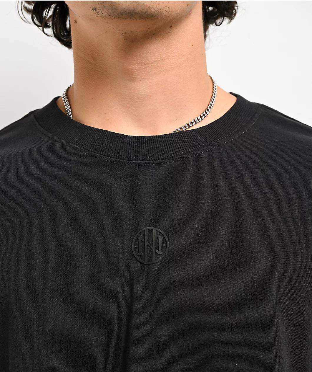 Ninth Hall Fundamentals Thermal Black Wash Boxy 2Fer Long Sleeve T-Shirt Product Image