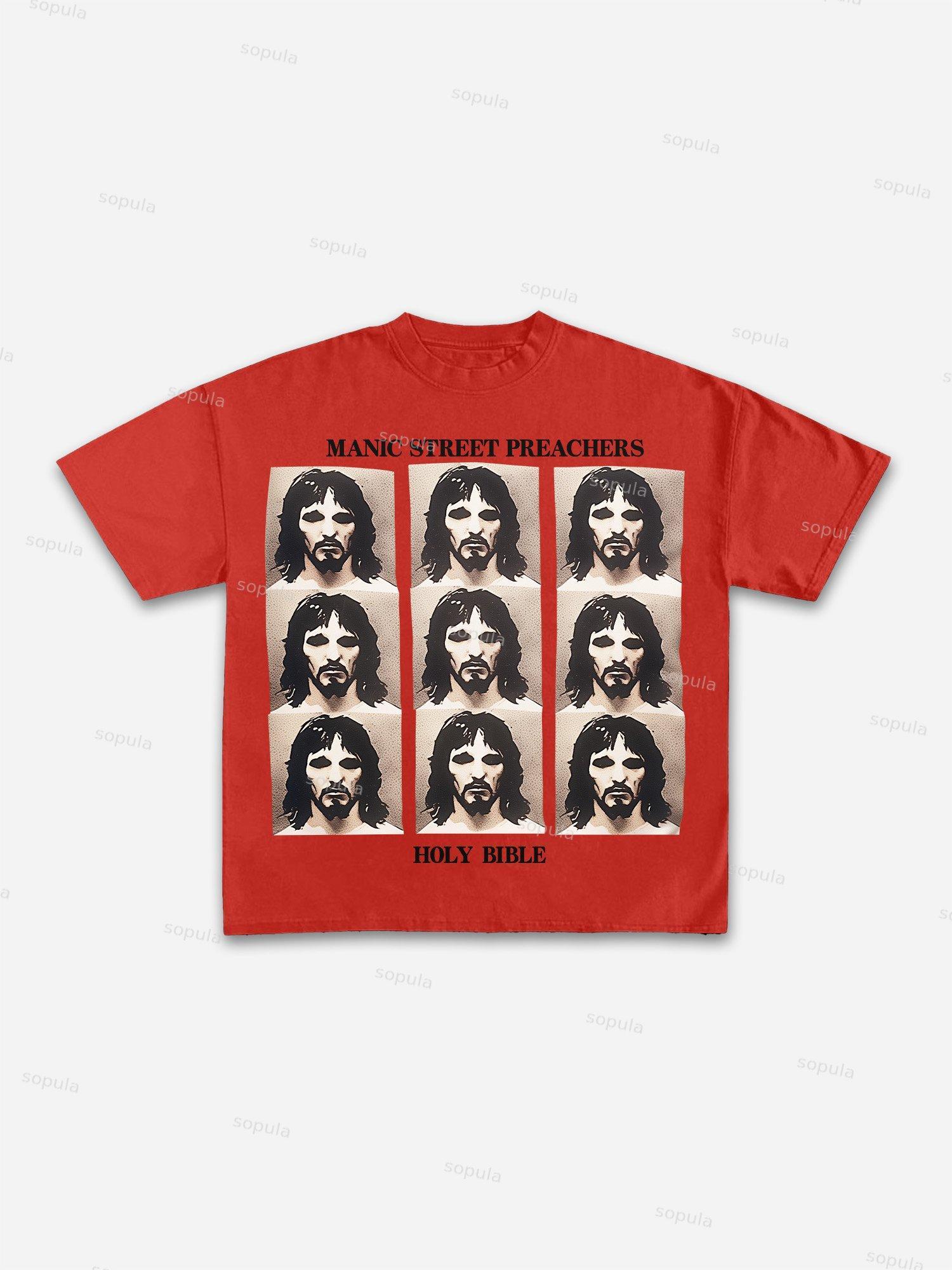 God's Guide Vintage Madonna Graphic Cotton T-shirt Product Image